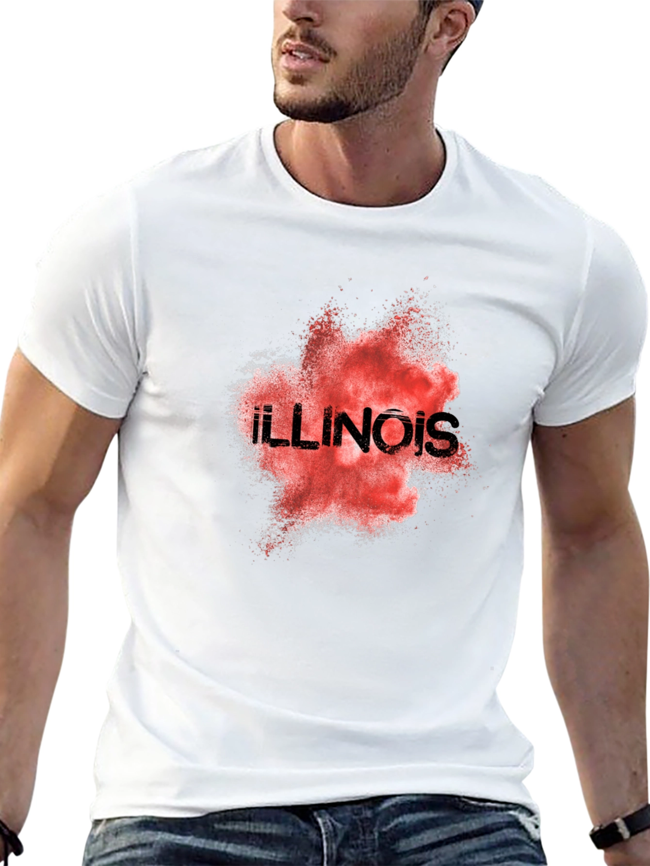 Illinois State Pride Graphic Tee - Black