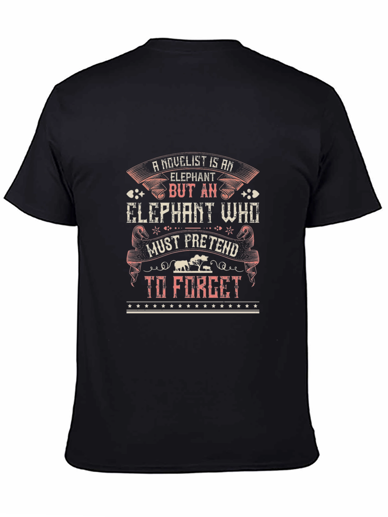 Novelists Elephant Design T-Shirt