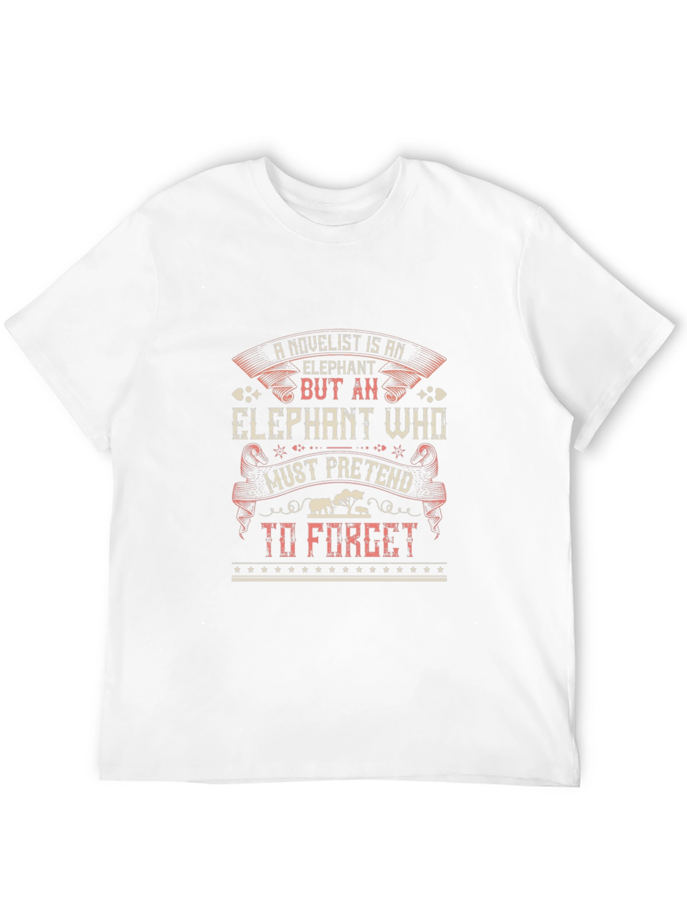 Novelists Elephant Design T-Shirt