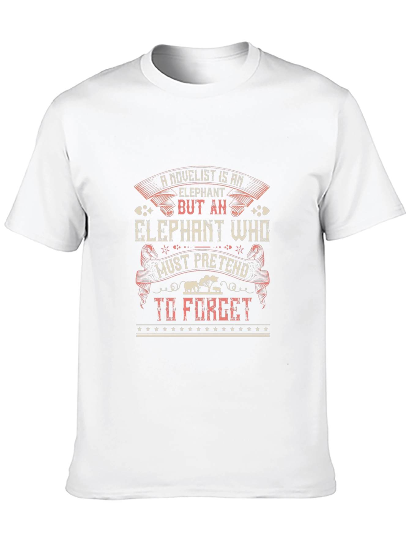 Novelists Elephant Design T-Shirt