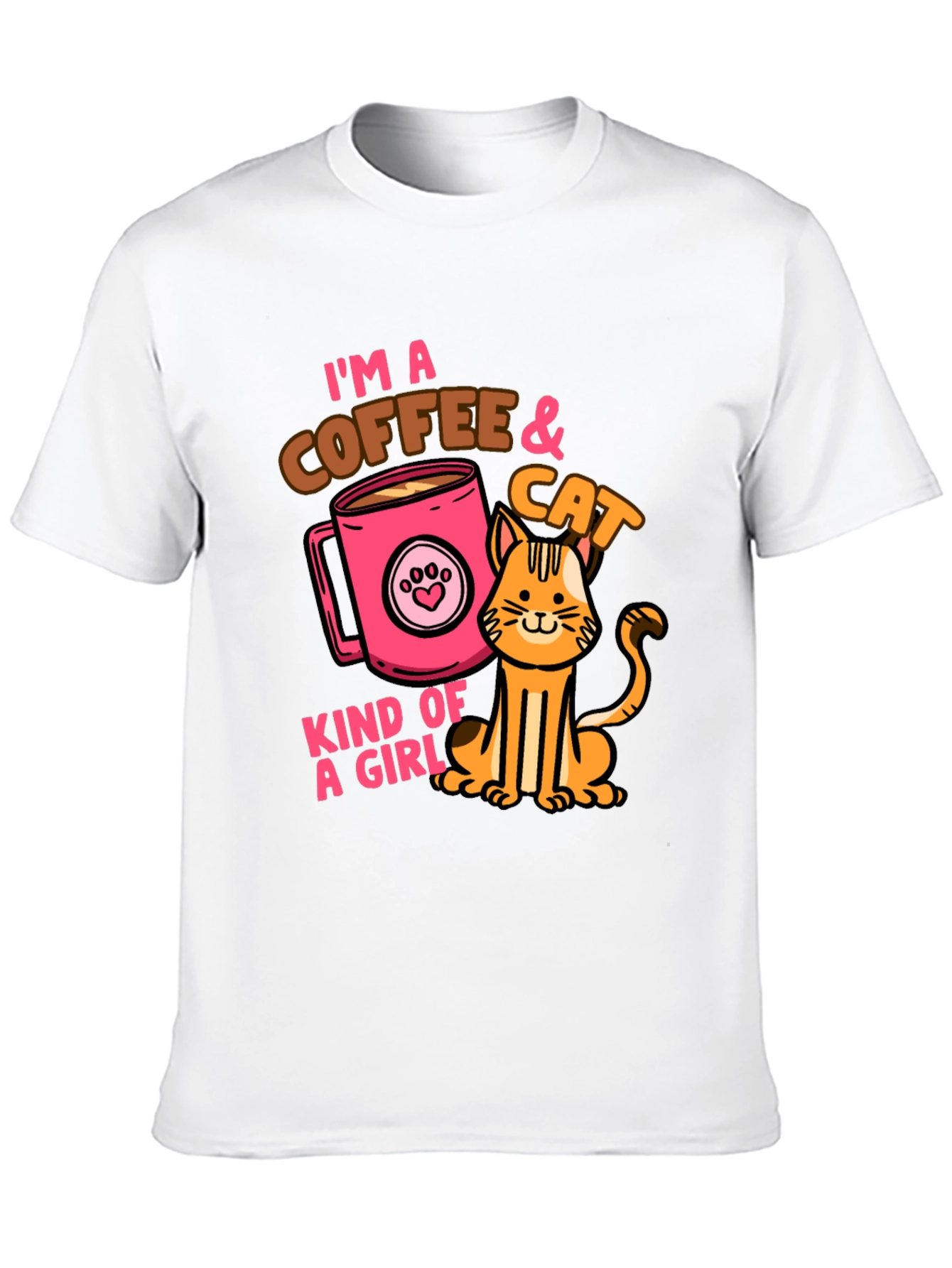 Coffee & Cat Lover Graphic T-Shirt