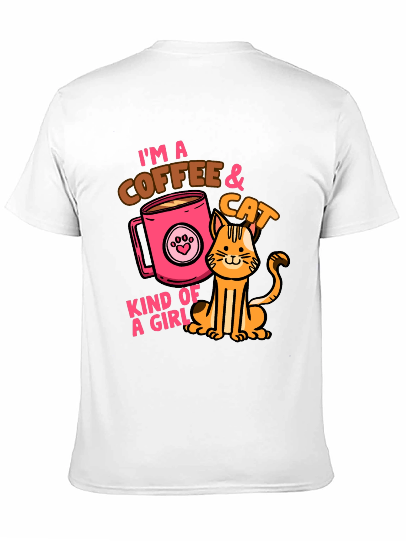 Coffee & Cat Lover Graphic T-Shirt