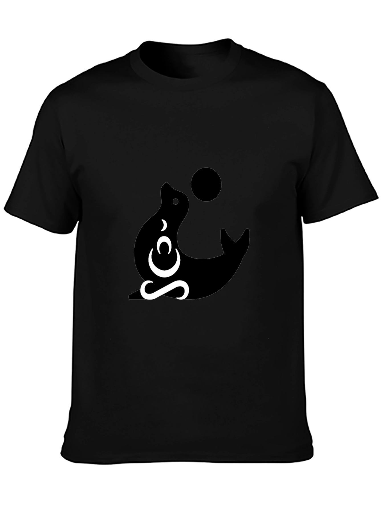 Black Graphic Tee - Seal Design