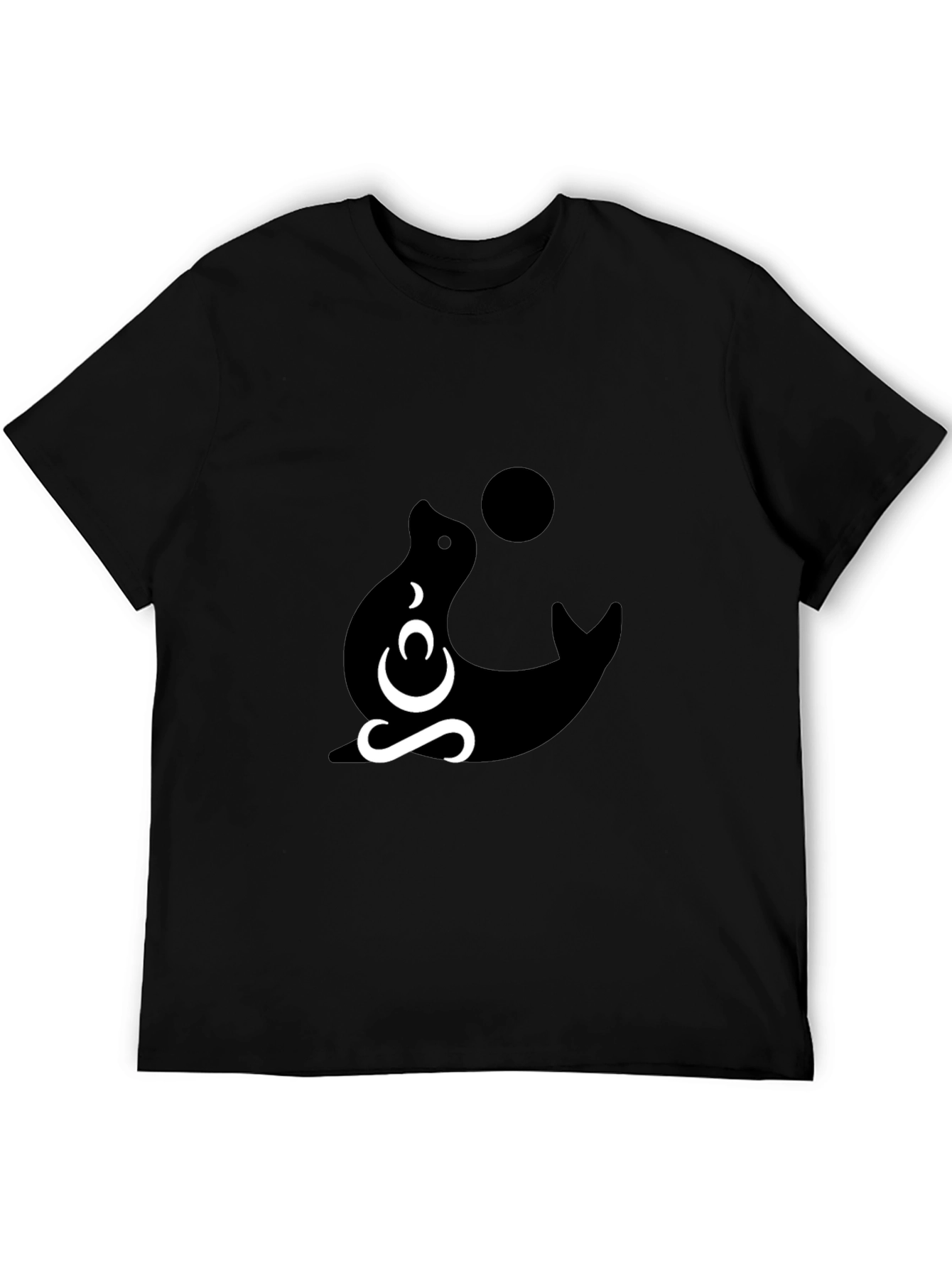 Black Graphic Tee - Seal Design