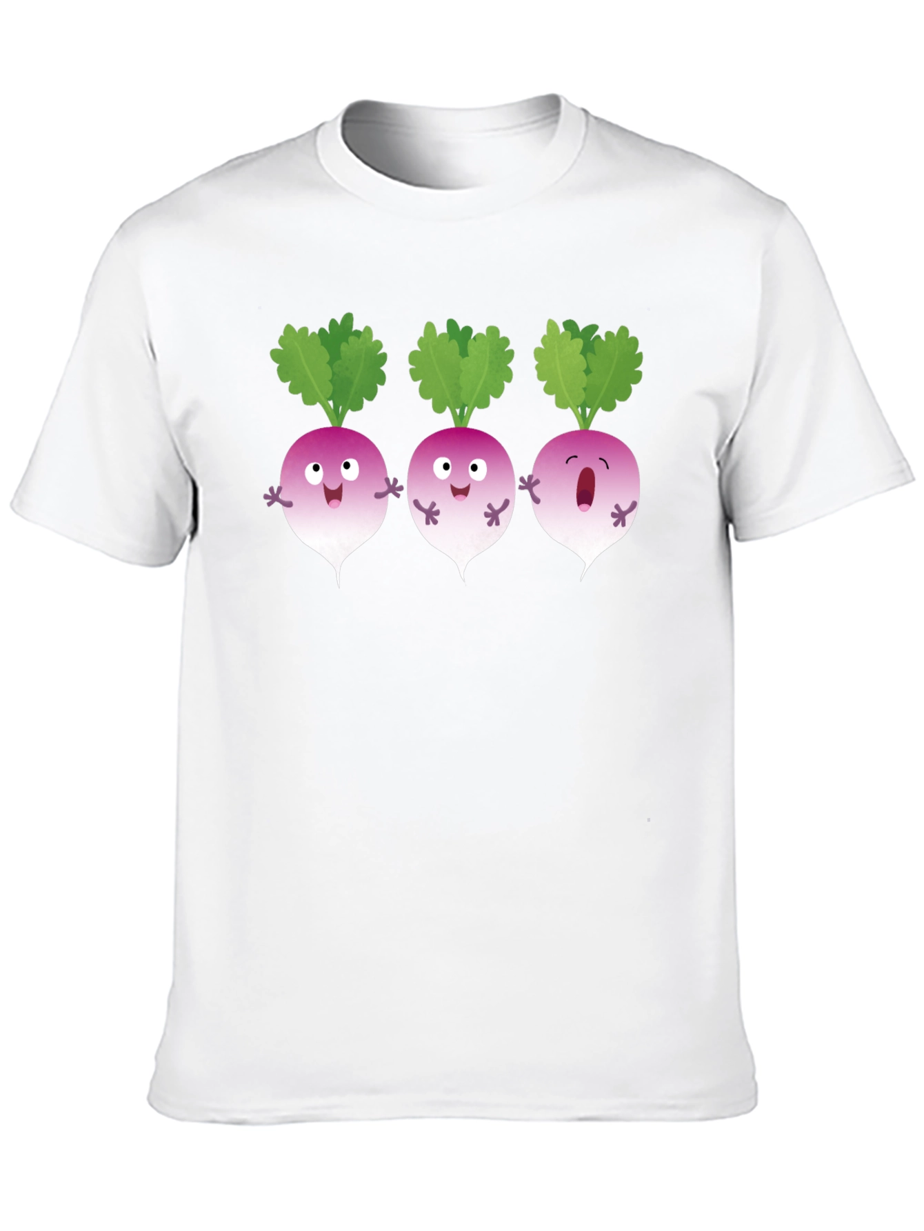 Funny Turnip Cartoon Black T-Shirt
