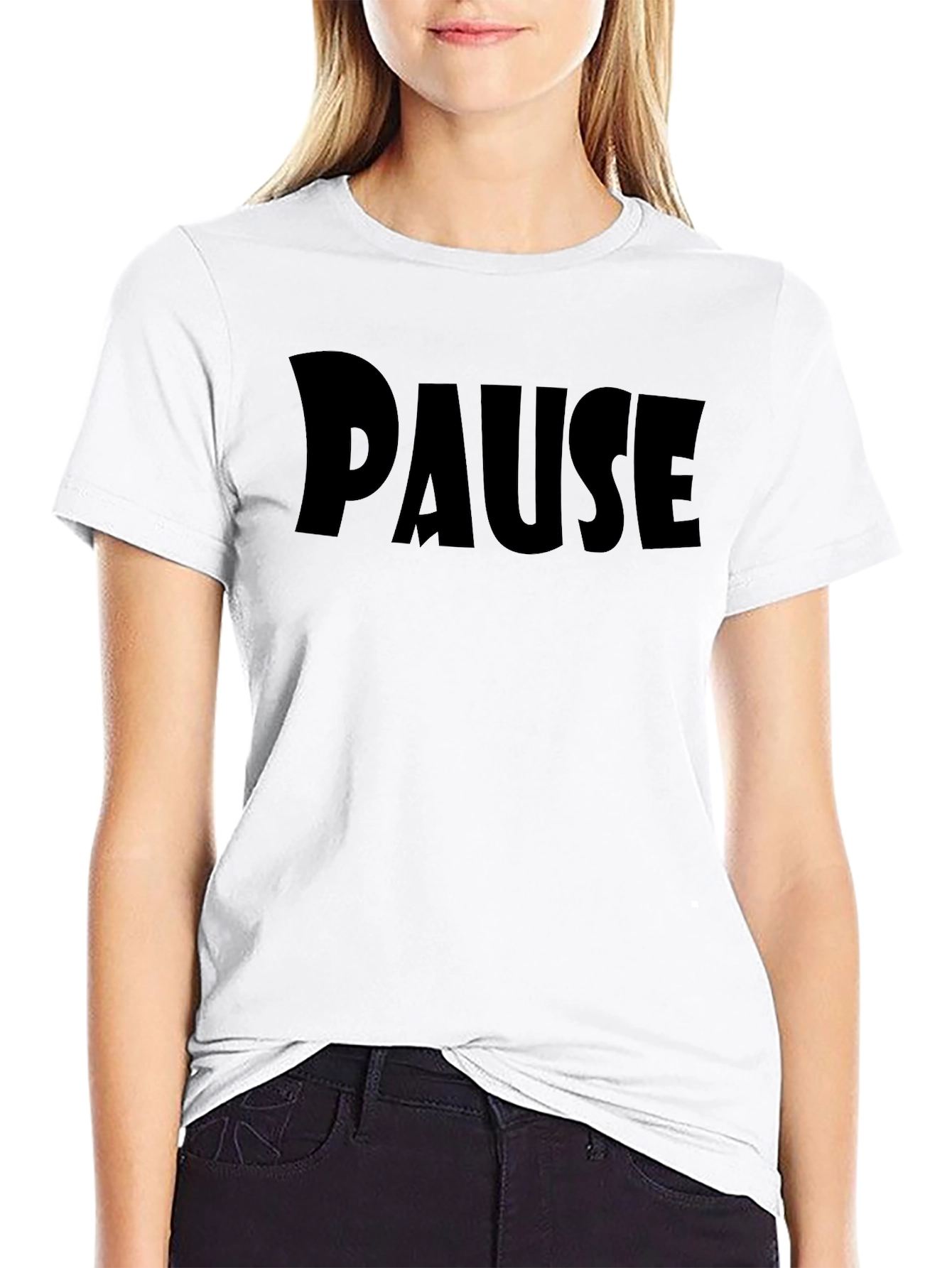 Black PAUSE Graphic Tee - Casual Style