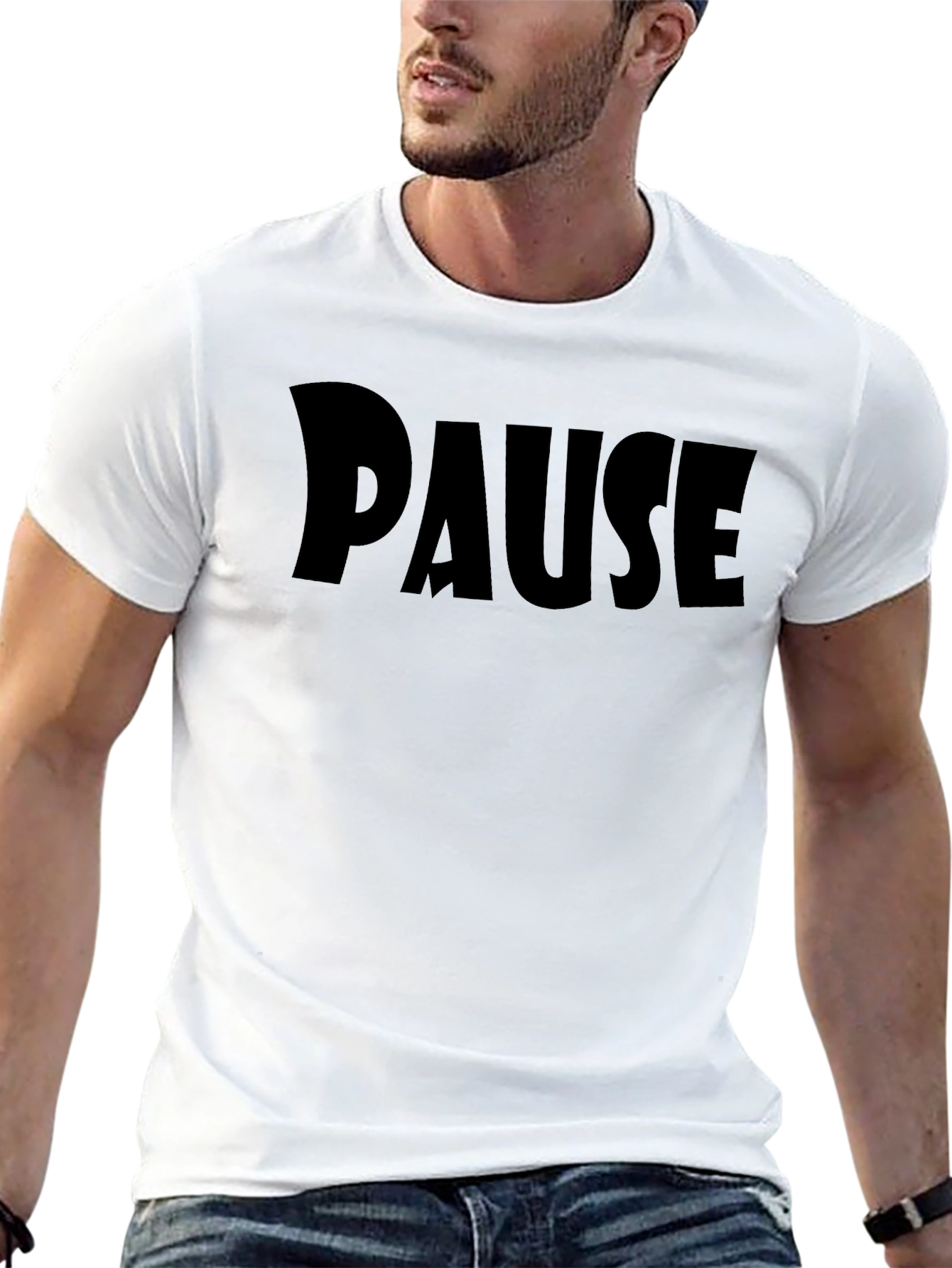Black PAUSE Graphic Tee - Casual Style