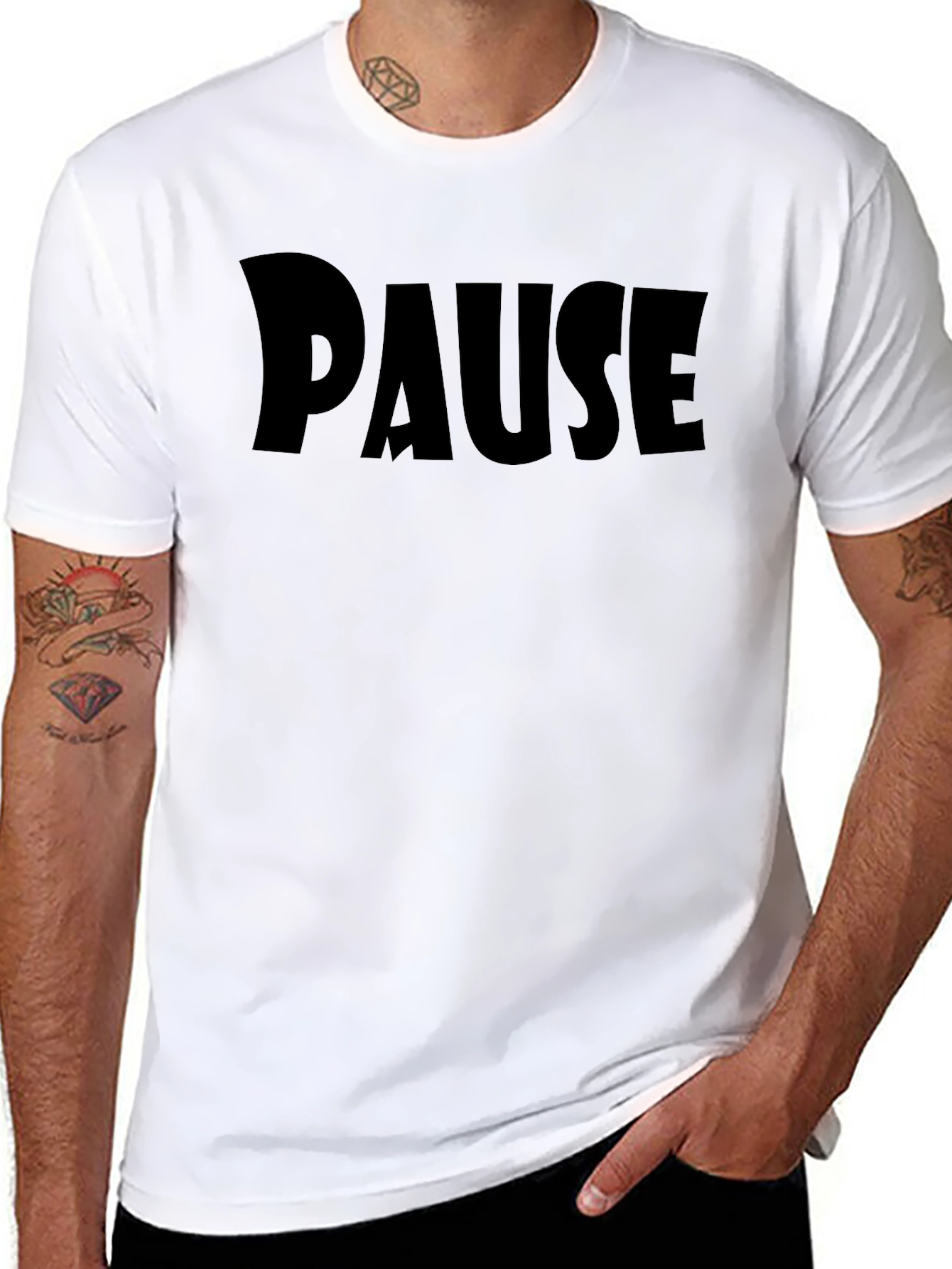 Black PAUSE Graphic Tee - Casual Style