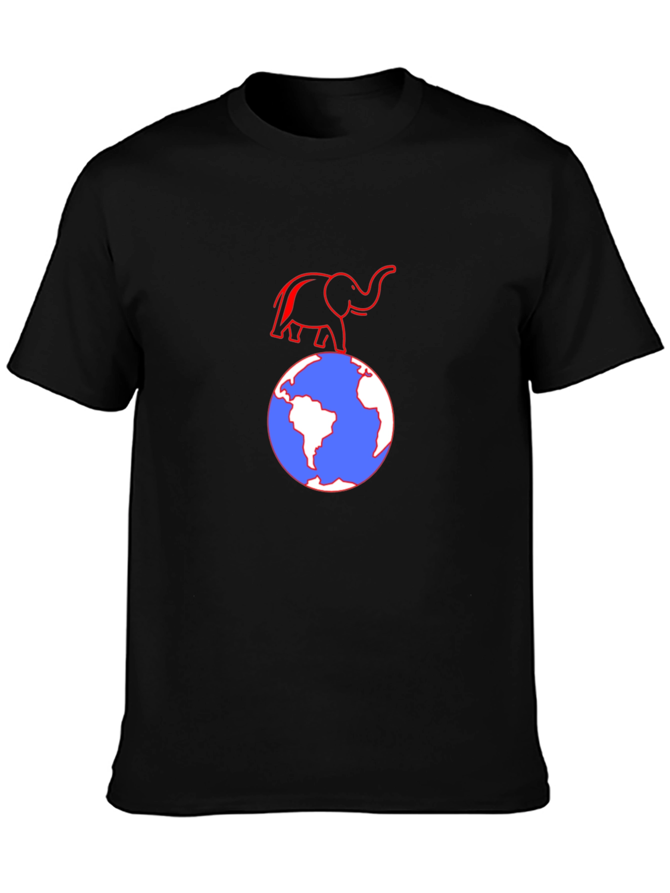 Elephant on Globe Graphic T-Shirt