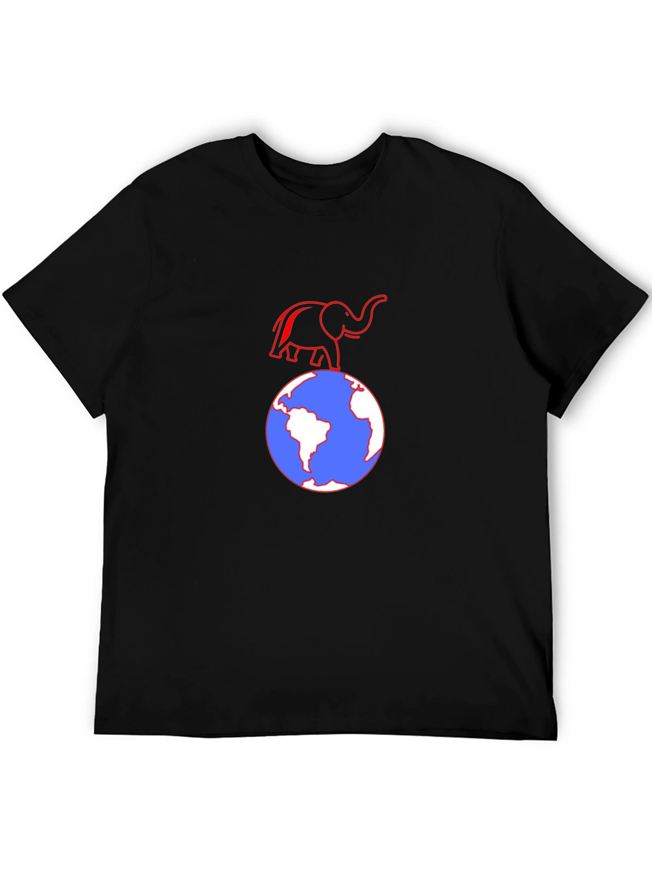 Elephant on Globe Graphic T-Shirt