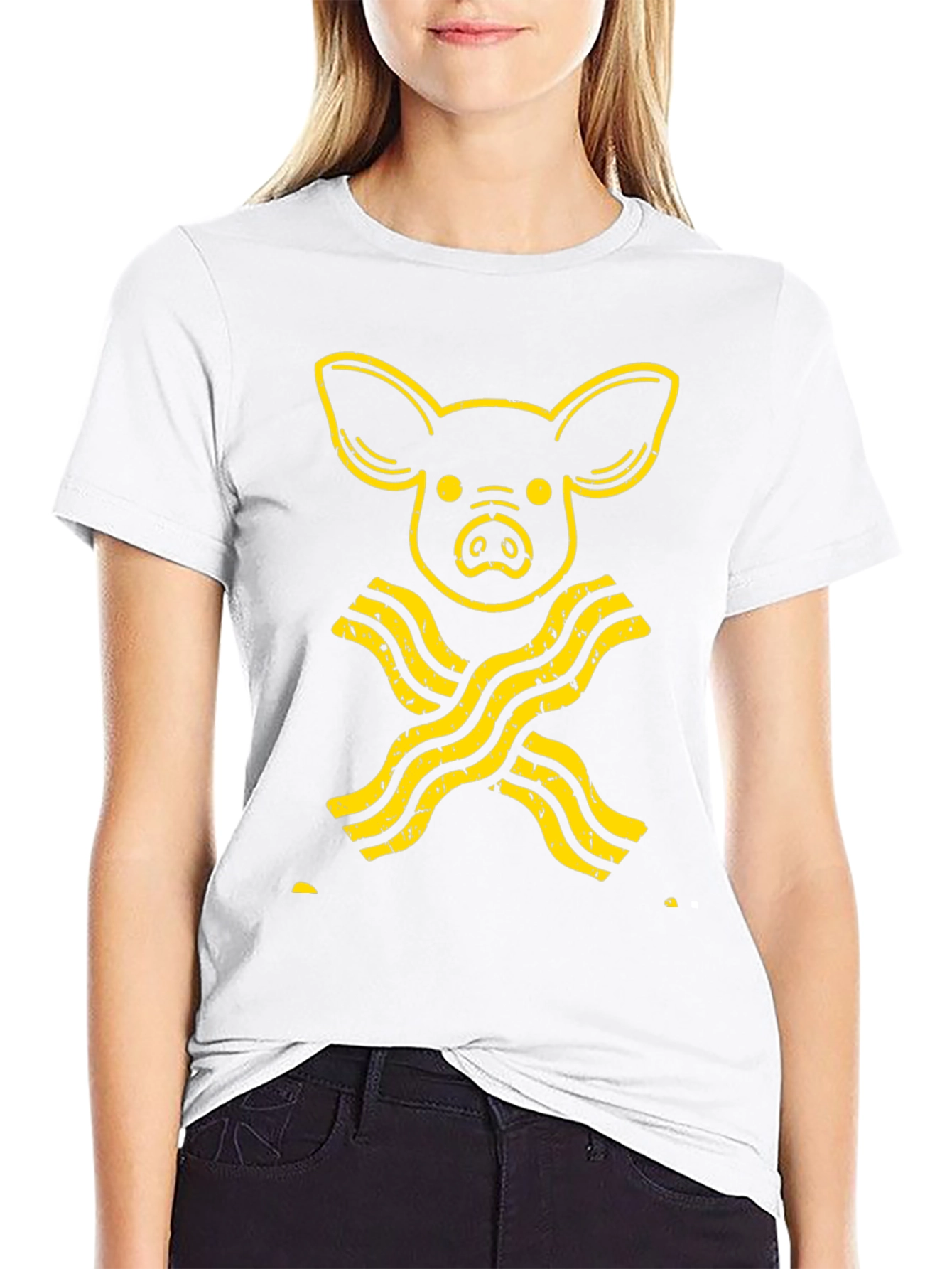 Pig and Bacon Graphic T-Shirt - Novelty Tee