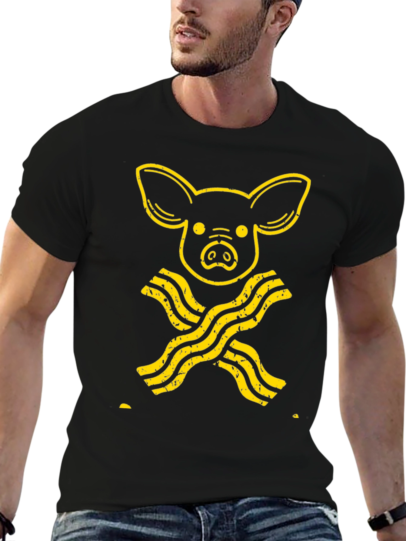 Pig and Bacon Graphic T-Shirt - Novelty Tee