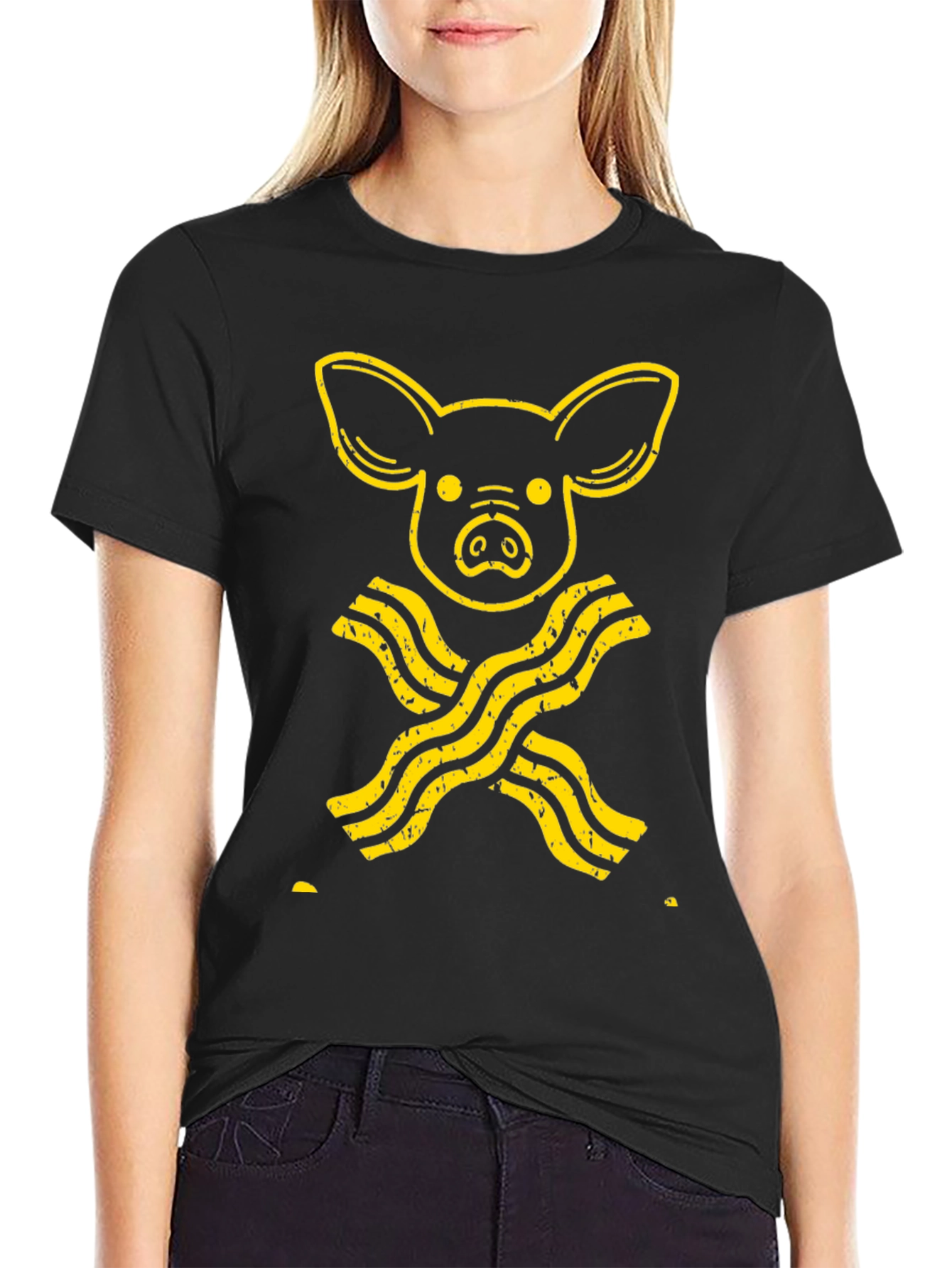 Pig and Bacon Graphic T-Shirt - Novelty Tee