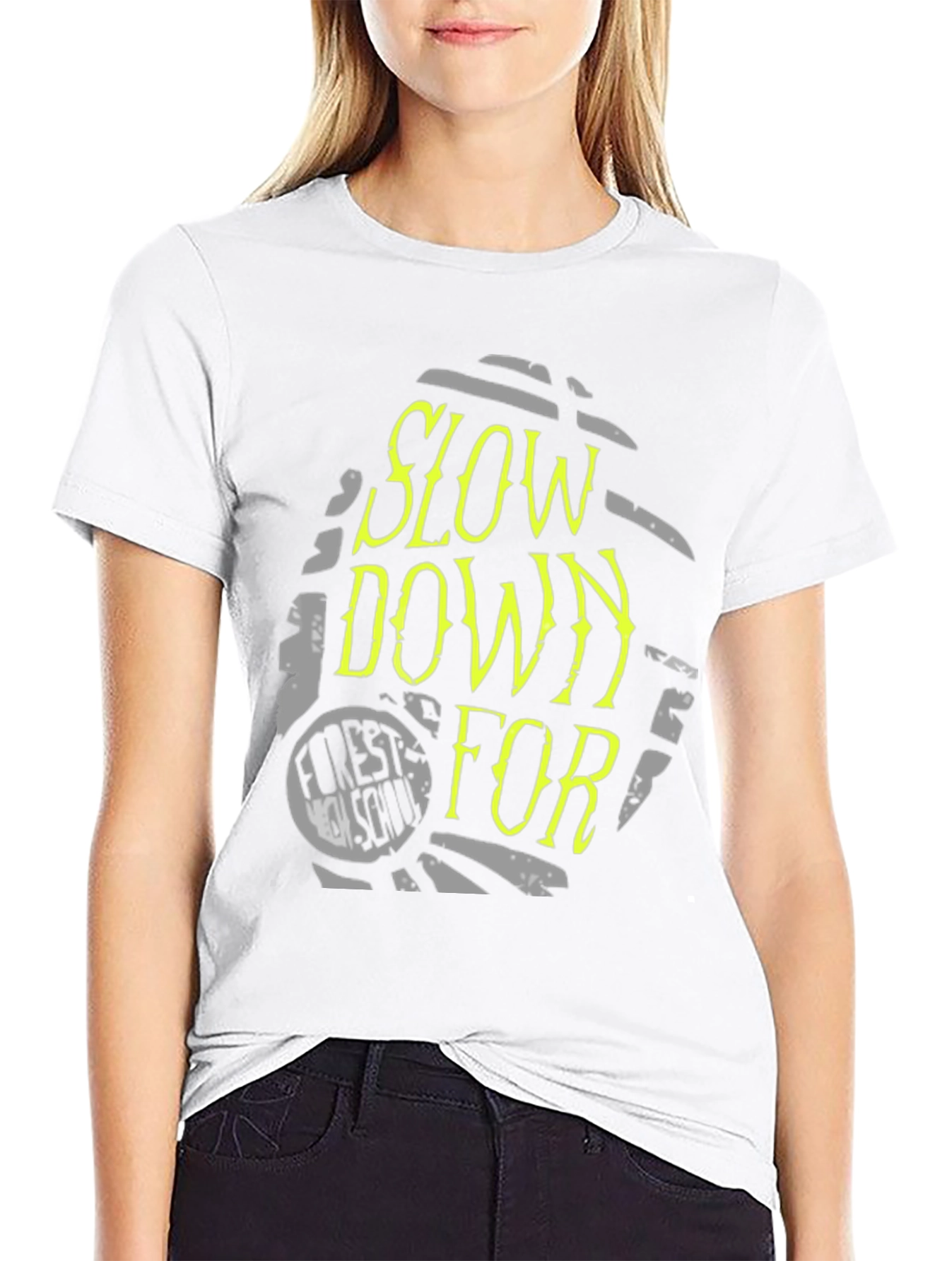 Slow Down For Forest School Black Tee