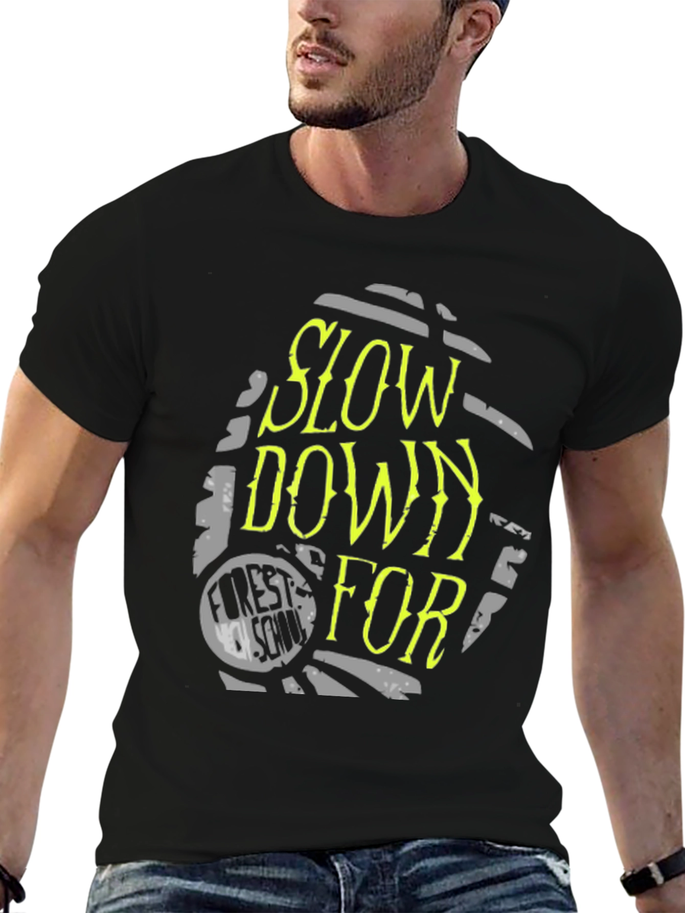 Slow Down For Forest School Black Tee