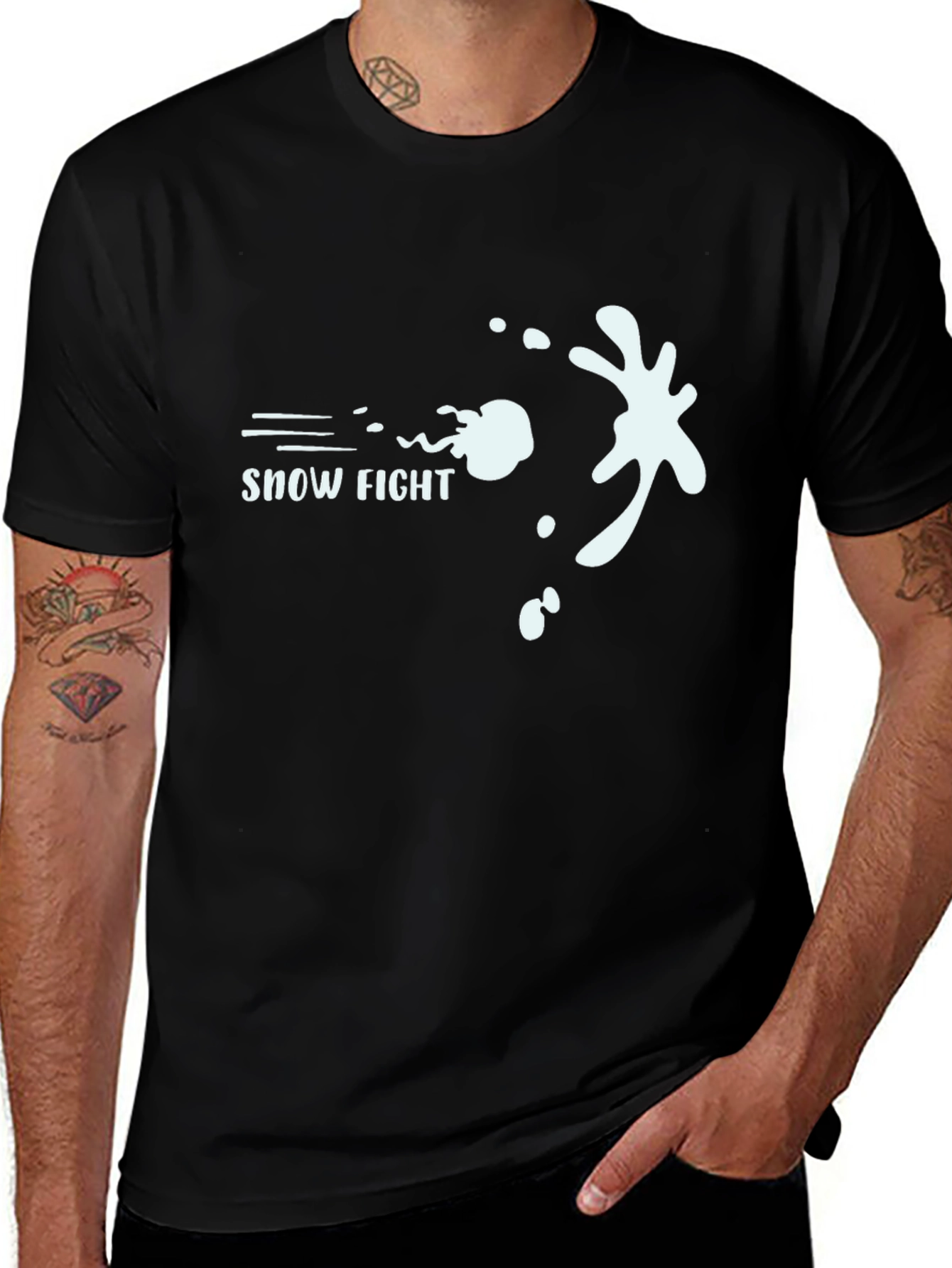 Snow Fight Graphic Tee - Cool Winter Design