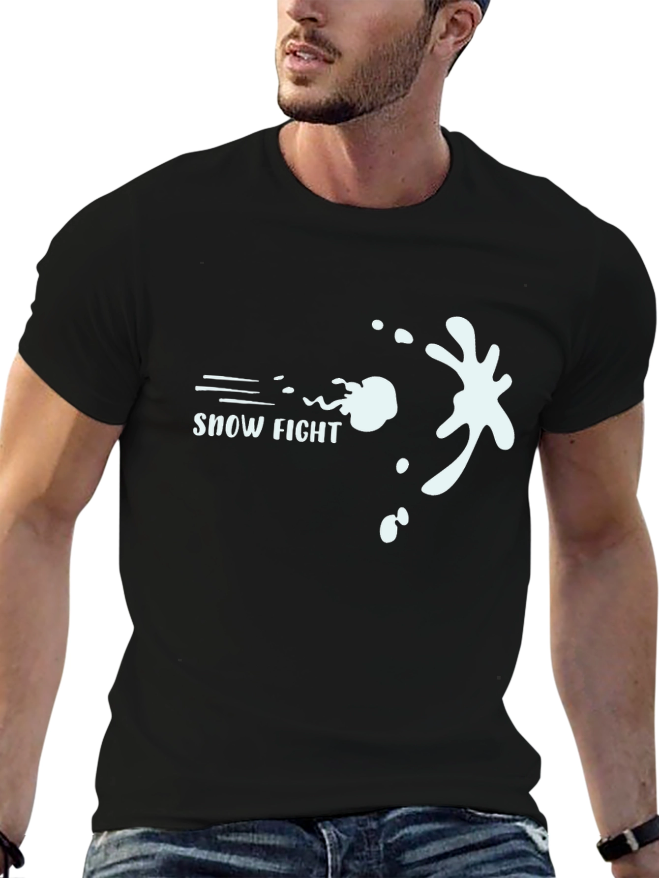 Snow Fight Graphic Tee - Cool Winter Design