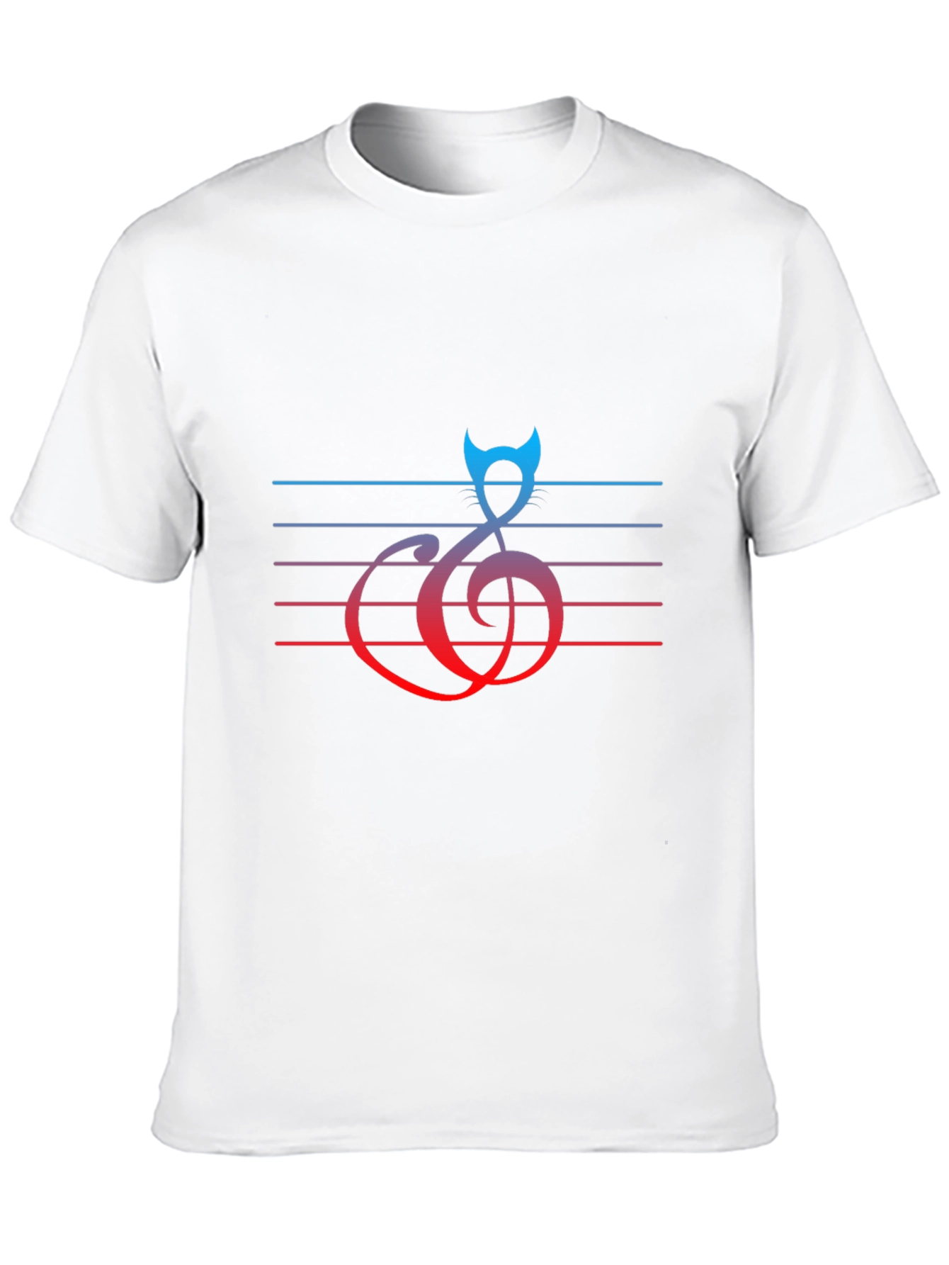 Music Cat Graphic Tee - Black Cotton Blend