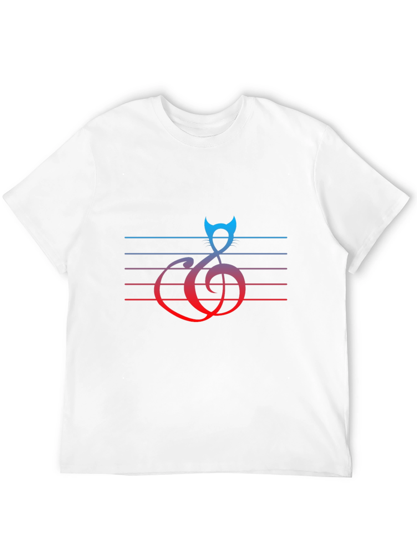 Music Cat Graphic Tee - Black Cotton Blend