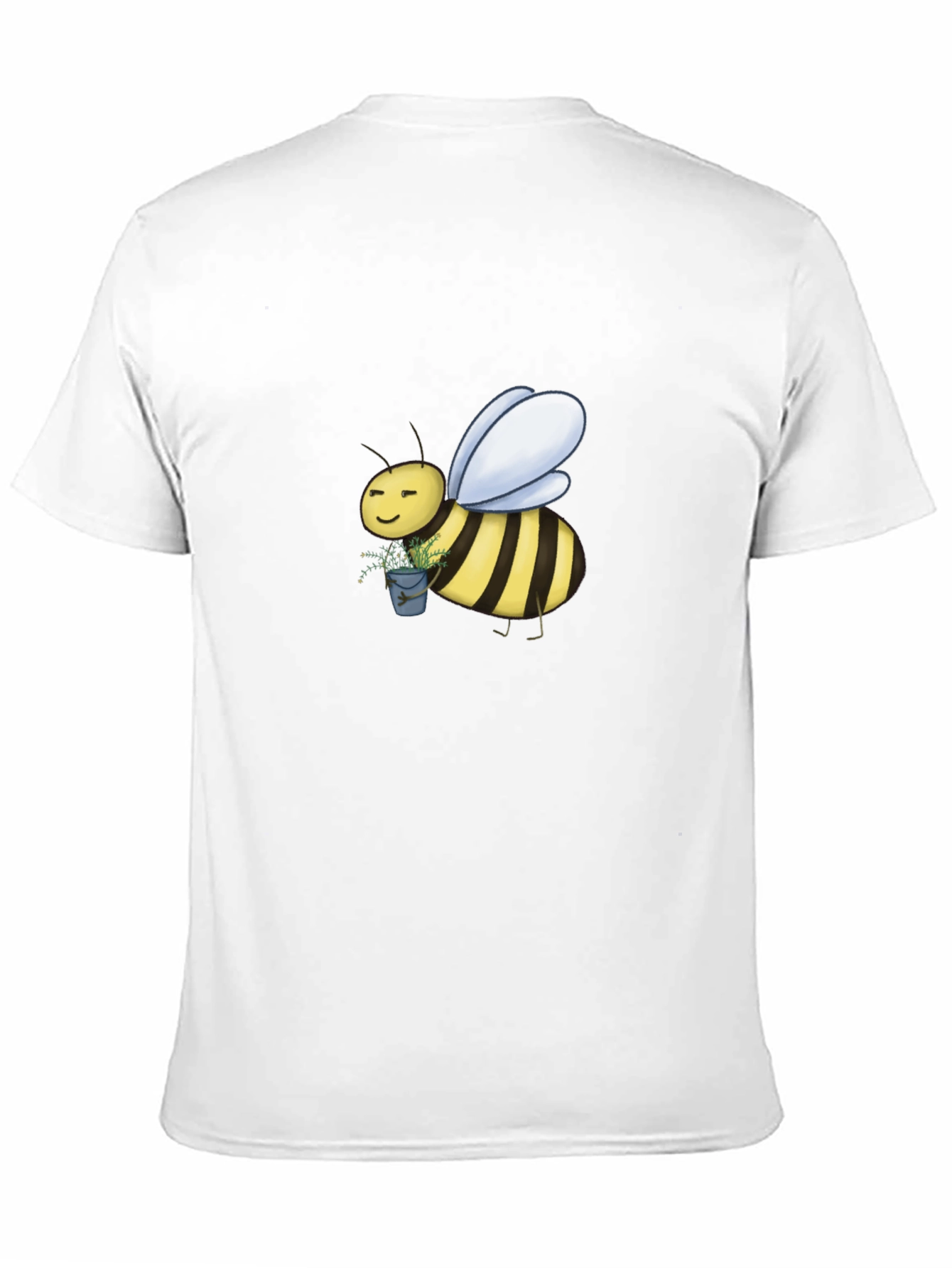 Cute Bee Graphic T-Shirt - Black Cotton Blend