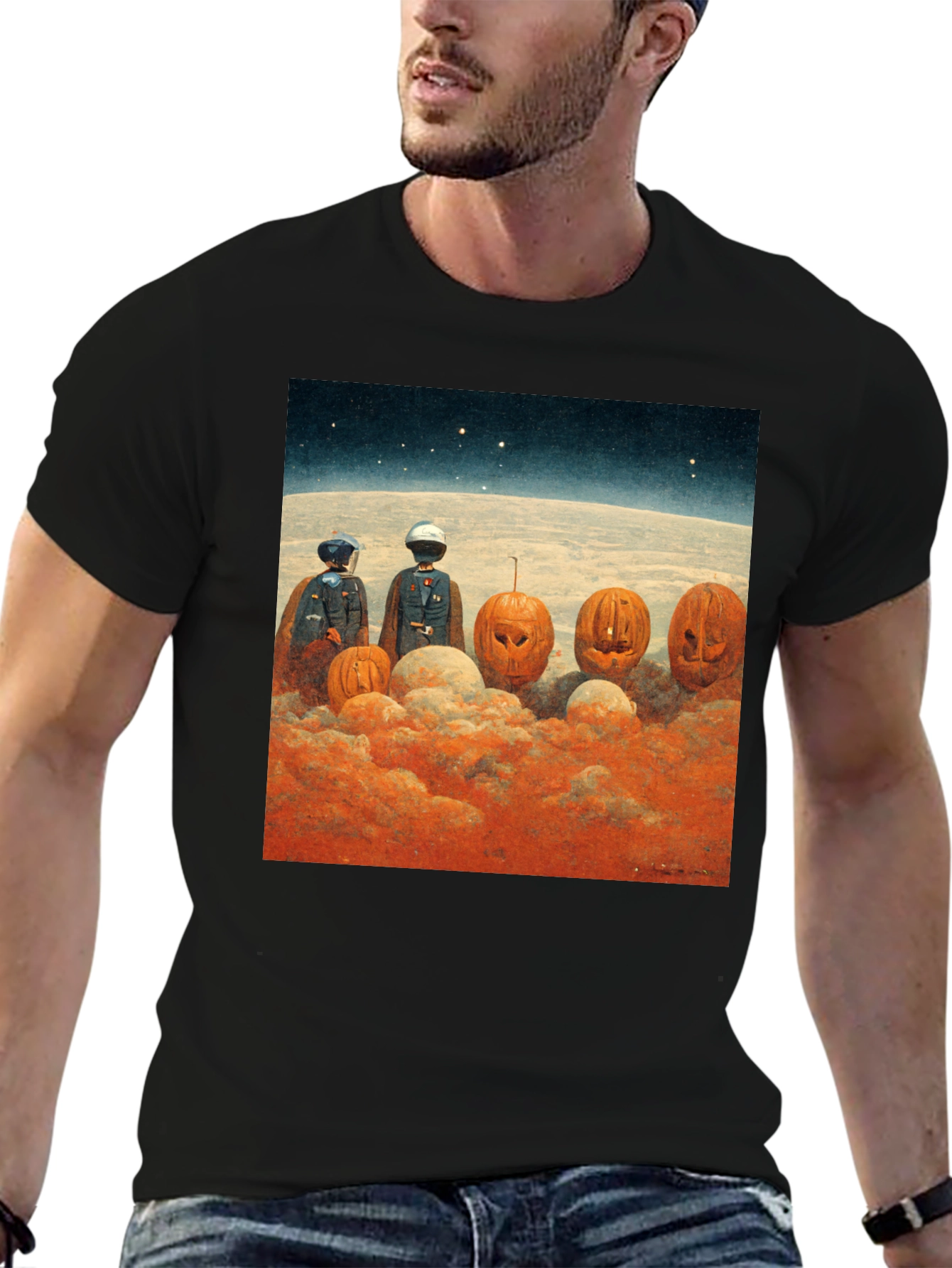 Spooky Space Pumpkins Graphic Tee