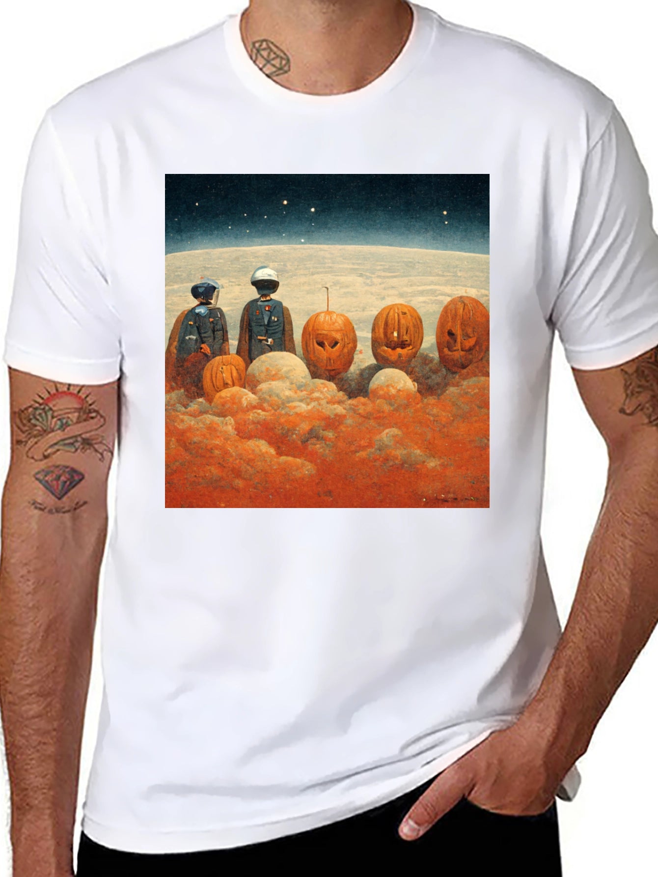 Spooky Space Pumpkins Graphic Tee