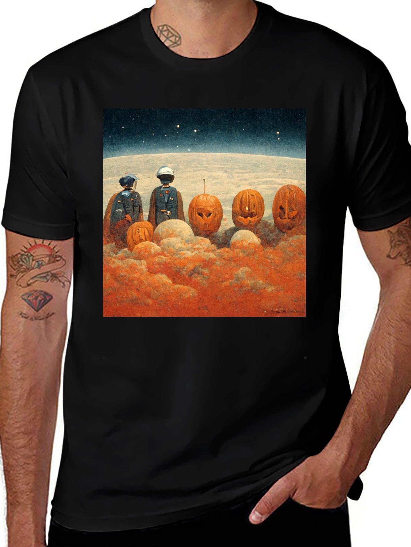 Spooky Space Pumpkins Graphic Tee