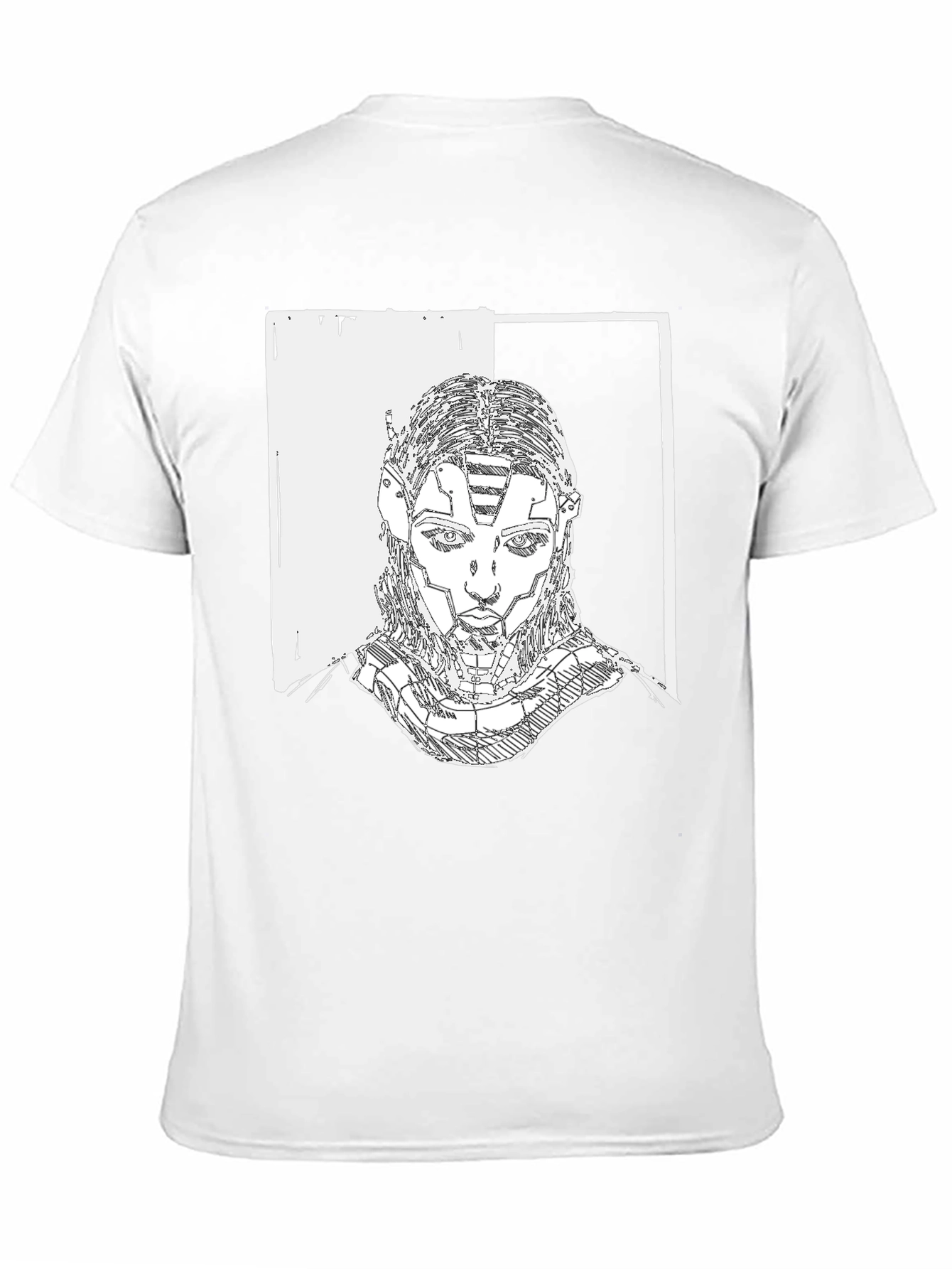 Cyberpunk Portrait Graphic Tee - Black Cotton T-Shirt
