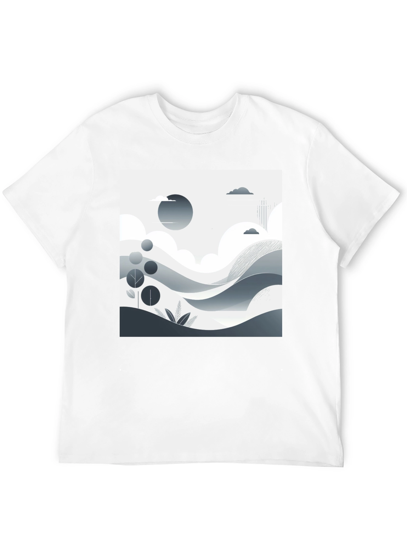 Monochrome Landscape Graphic T-Shirt