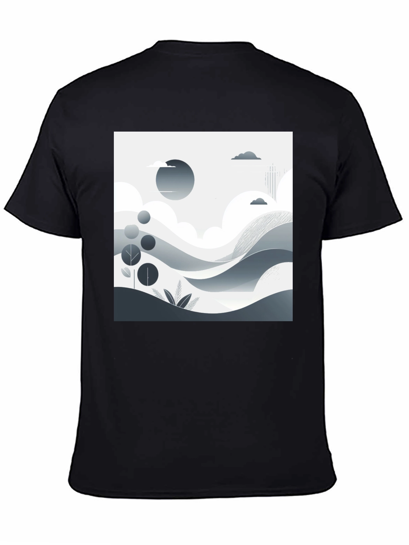 Monochrome Landscape Graphic T-Shirt