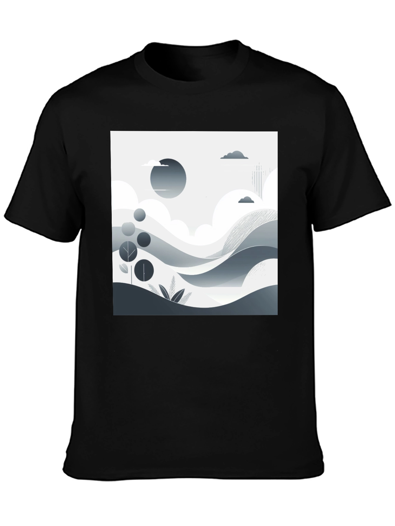 Monochrome Landscape Graphic T-Shirt