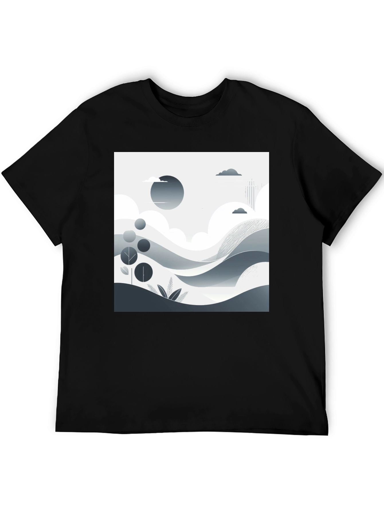 Monochrome Landscape Graphic T-Shirt