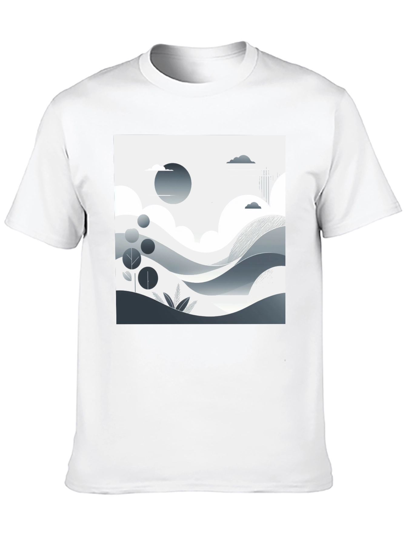 Monochrome Landscape Graphic T-Shirt