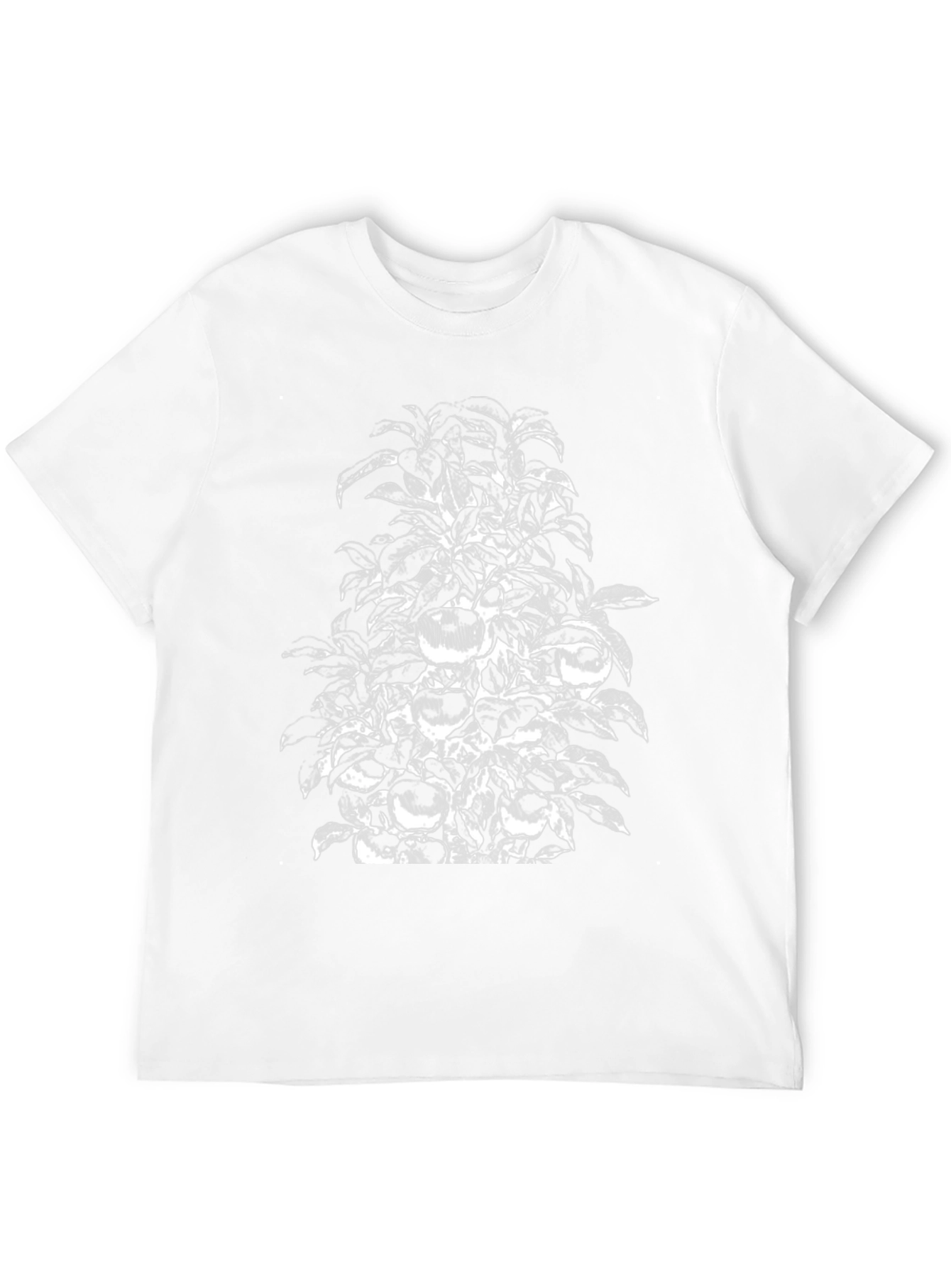 Botanical Apple Tree Print Black T-Shirt