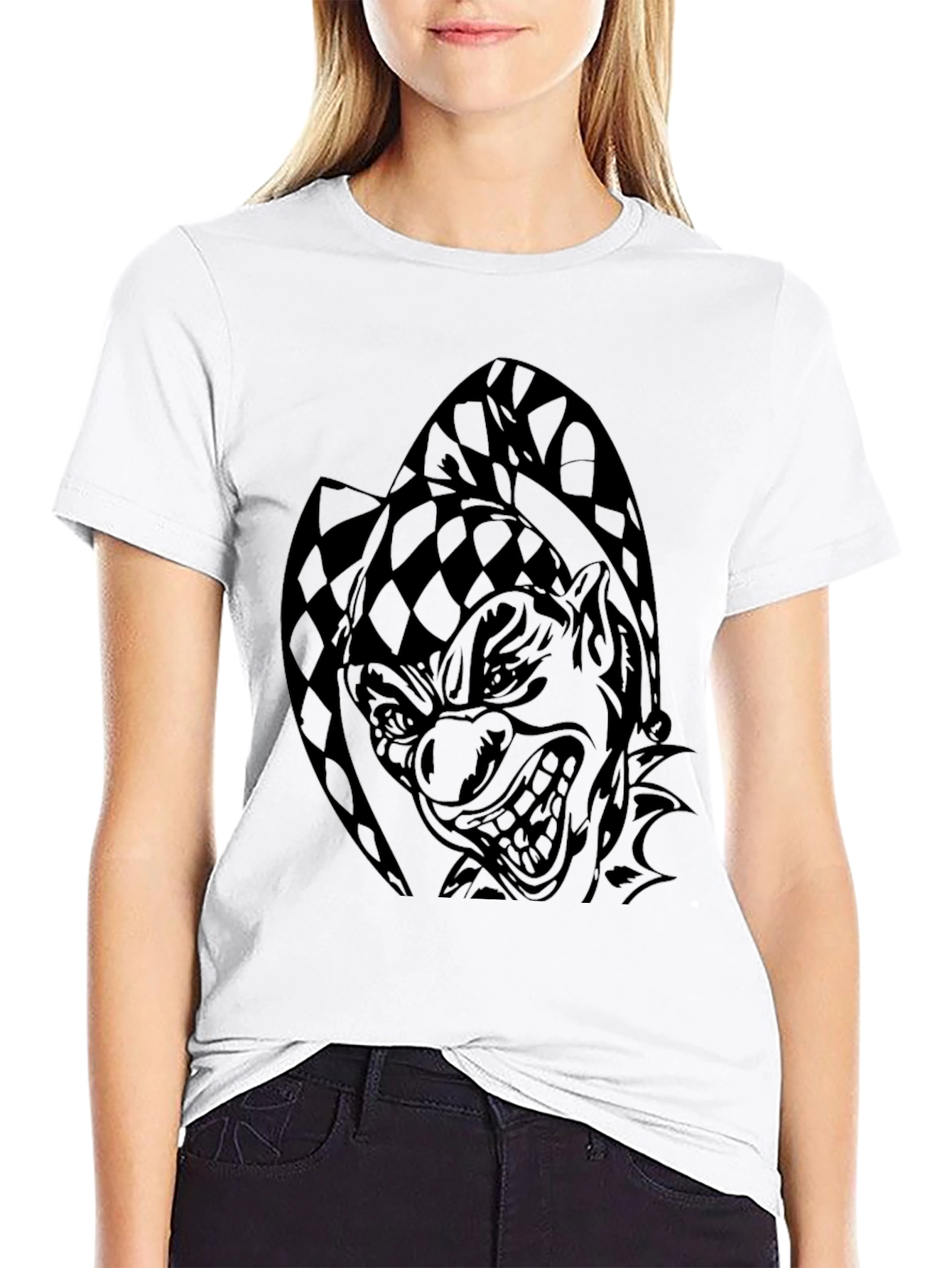Mens Black Jester Graphic T-Shirt