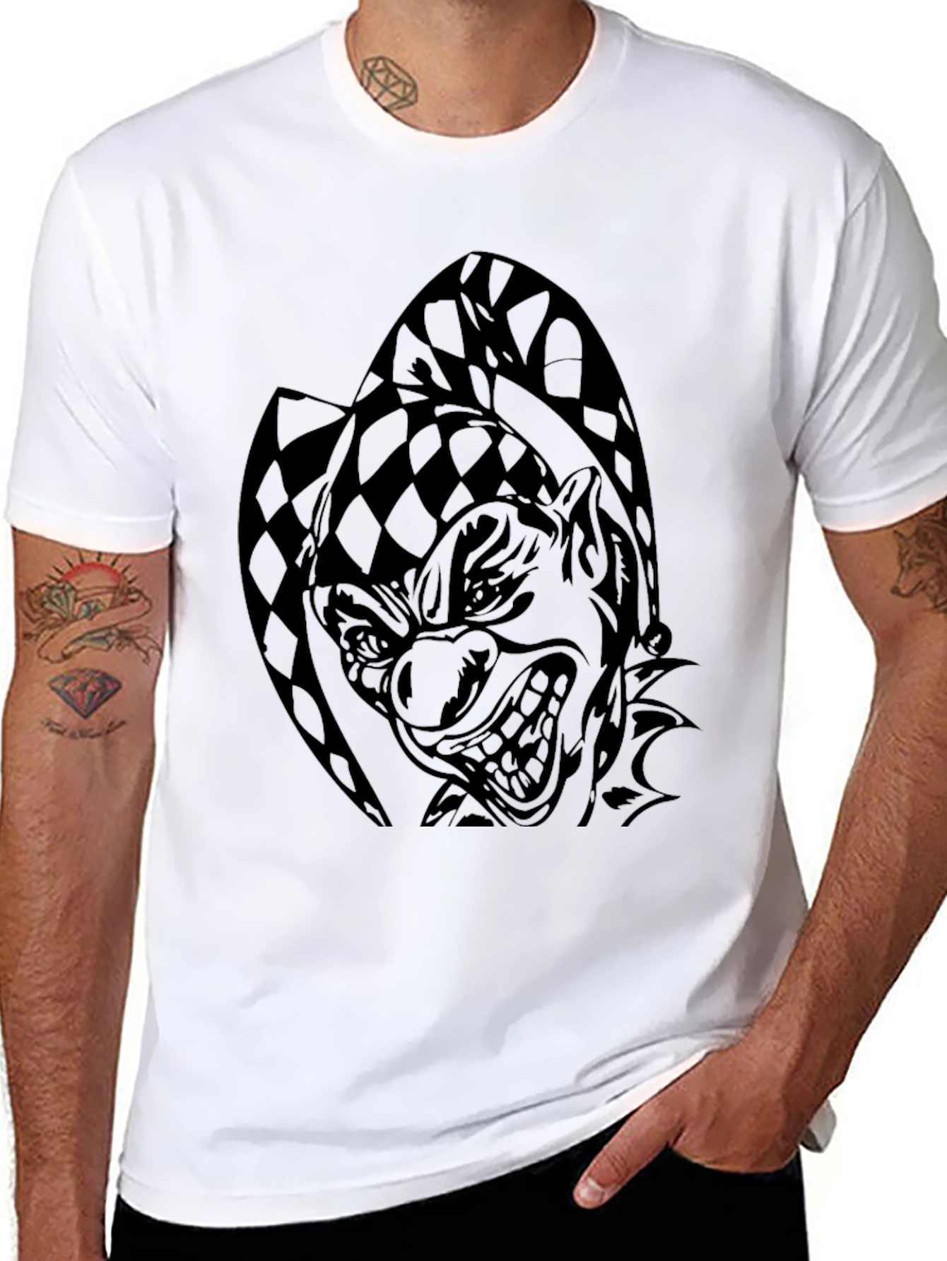 Mens Black Jester Graphic T-Shirt