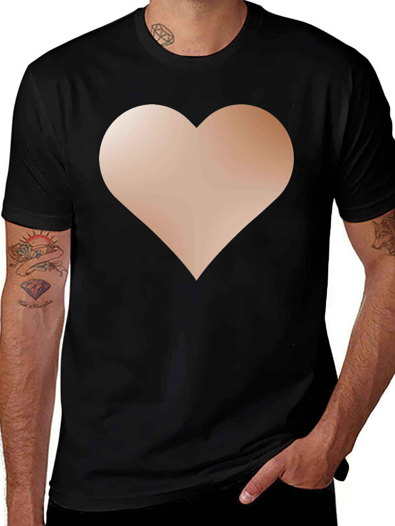 Heart Graphic Black T-Shirt - Casual Style