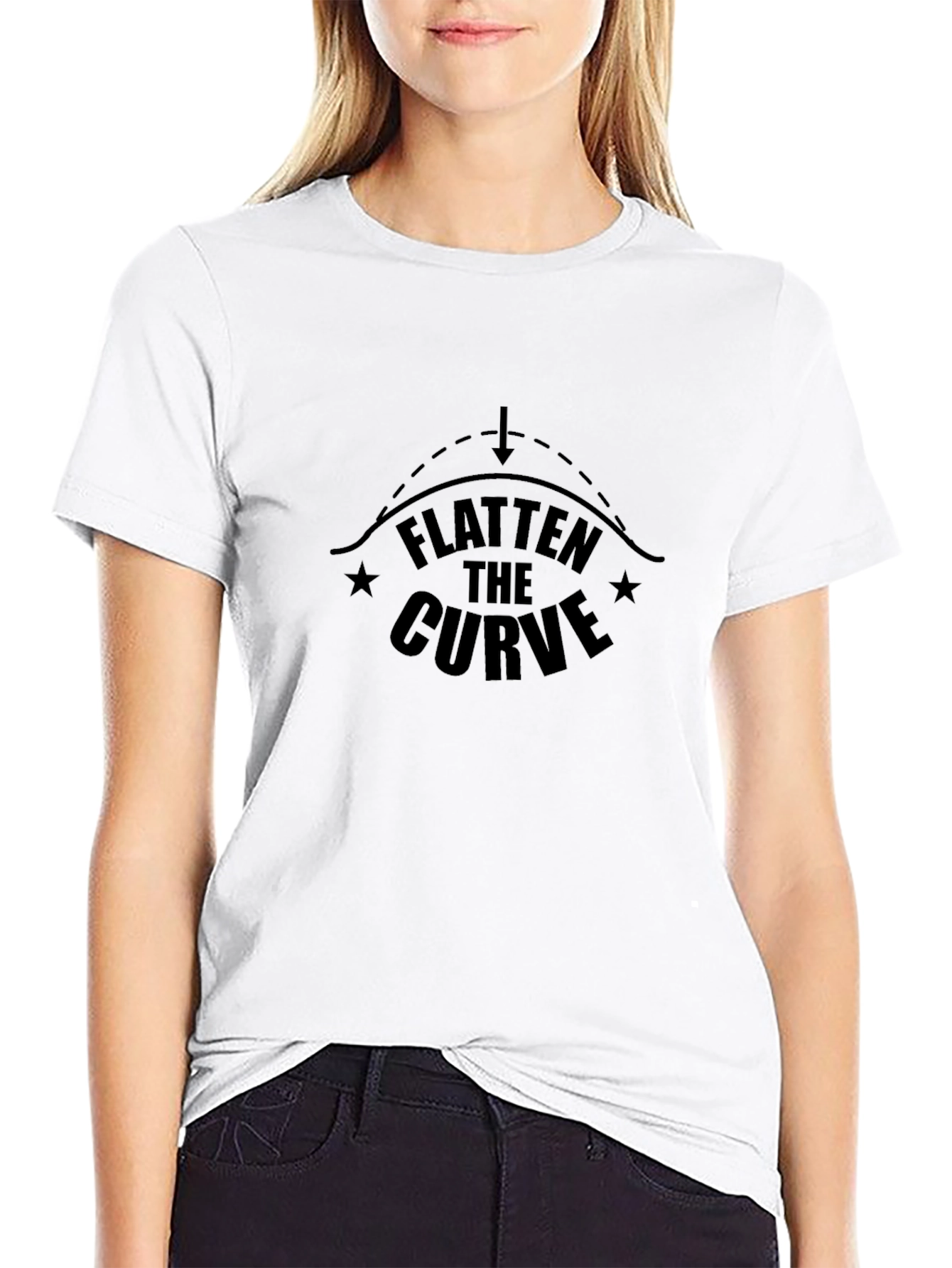 Flatten The Curve Graphic Tee - Unisex Black T-Shirt
