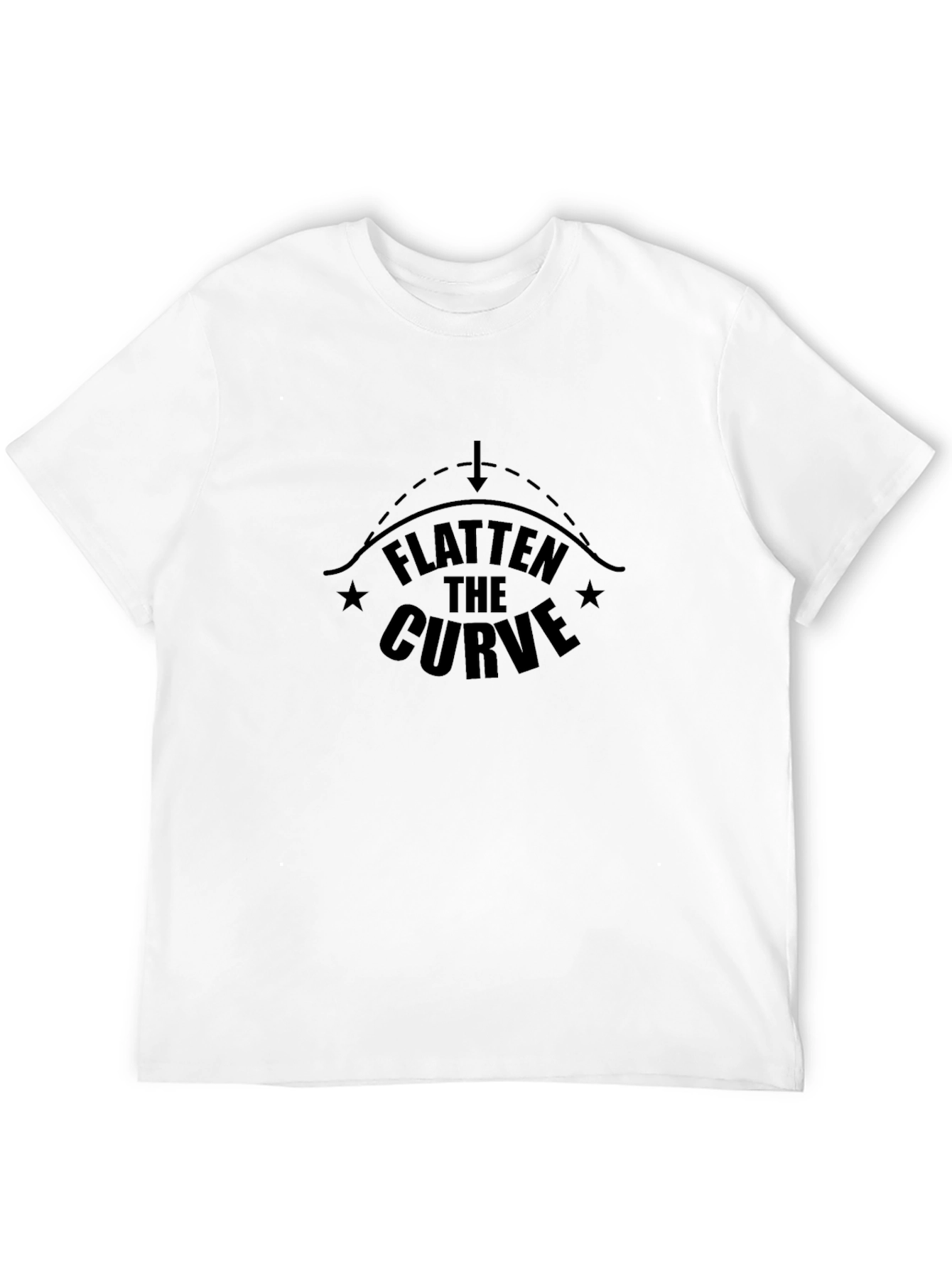 Flatten The Curve Graphic Tee - Unisex Black T-Shirt