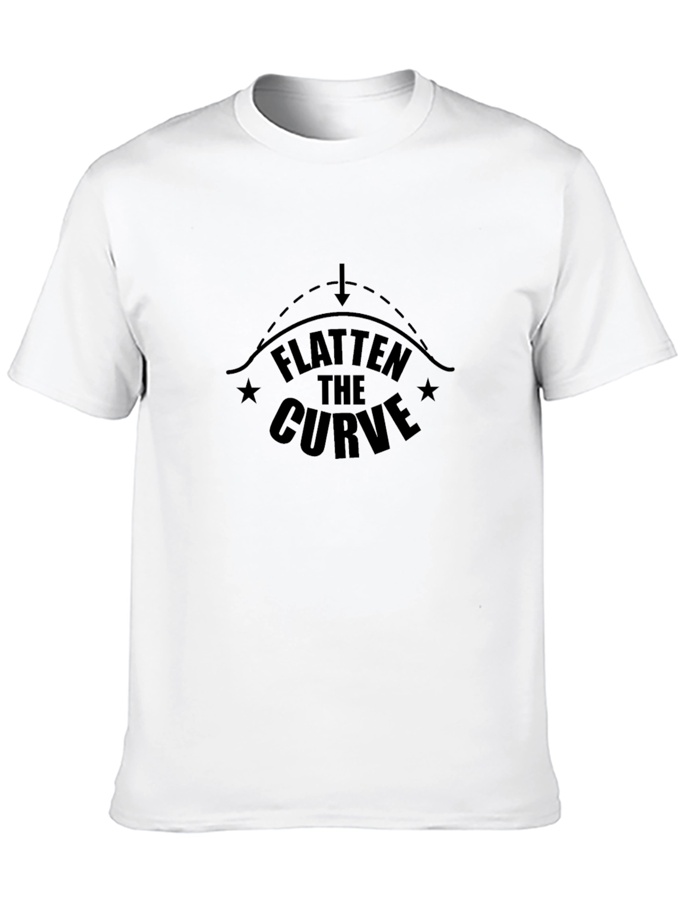 Flatten The Curve Graphic Tee - Unisex Black T-Shirt