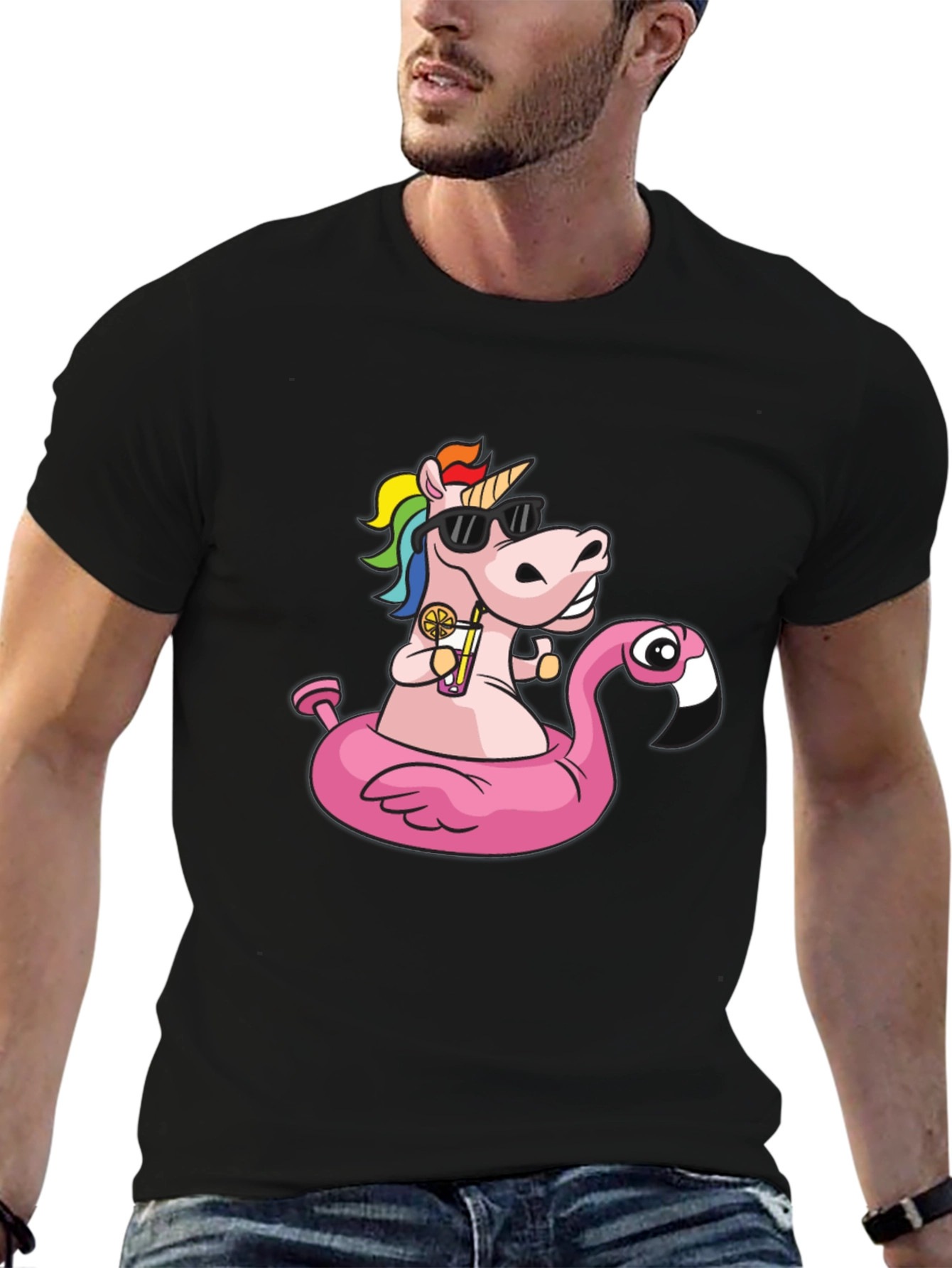 Unicorn Flamingo Pool Party T-Shirt