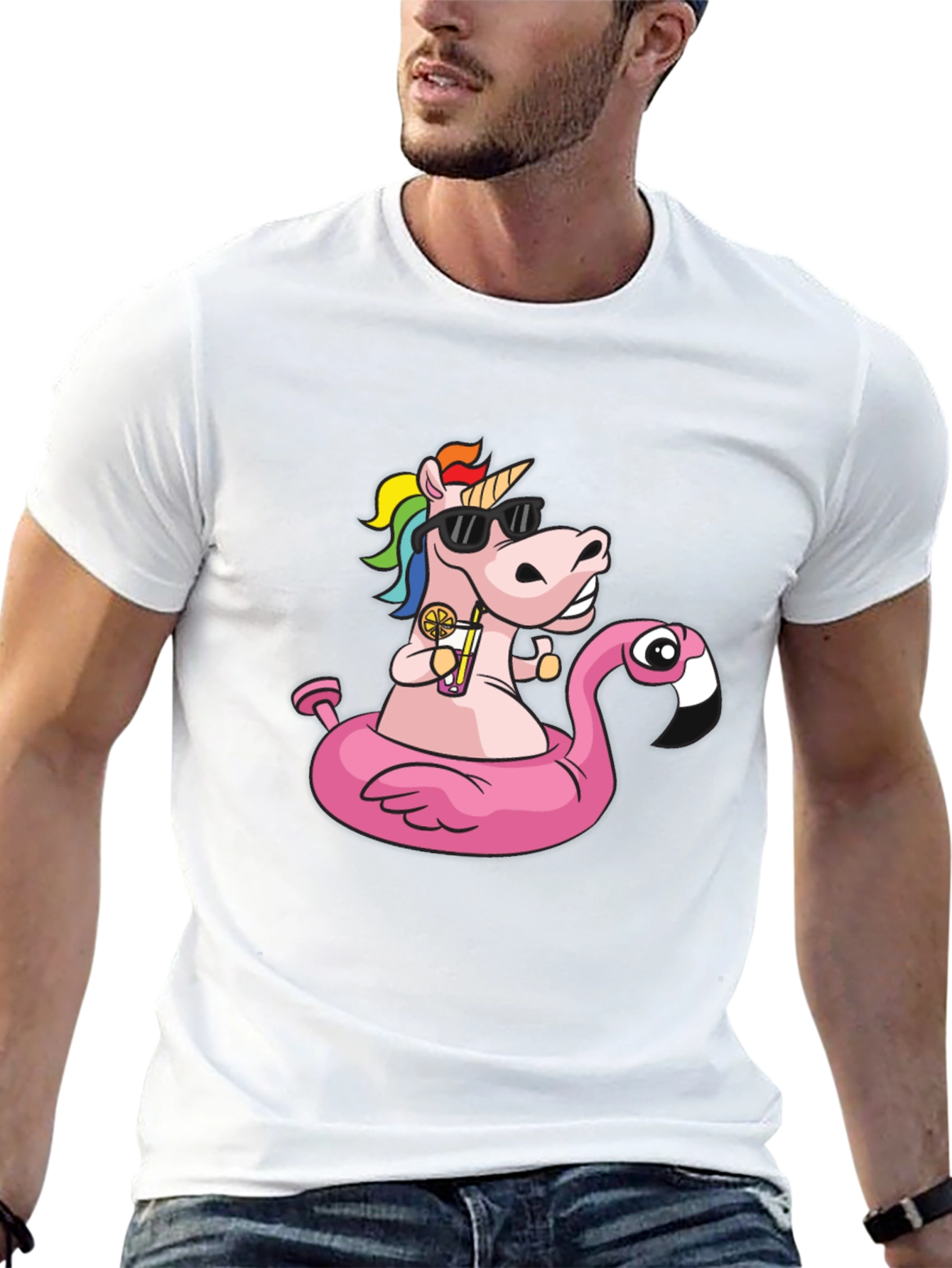 Unicorn Flamingo Pool Party T-Shirt