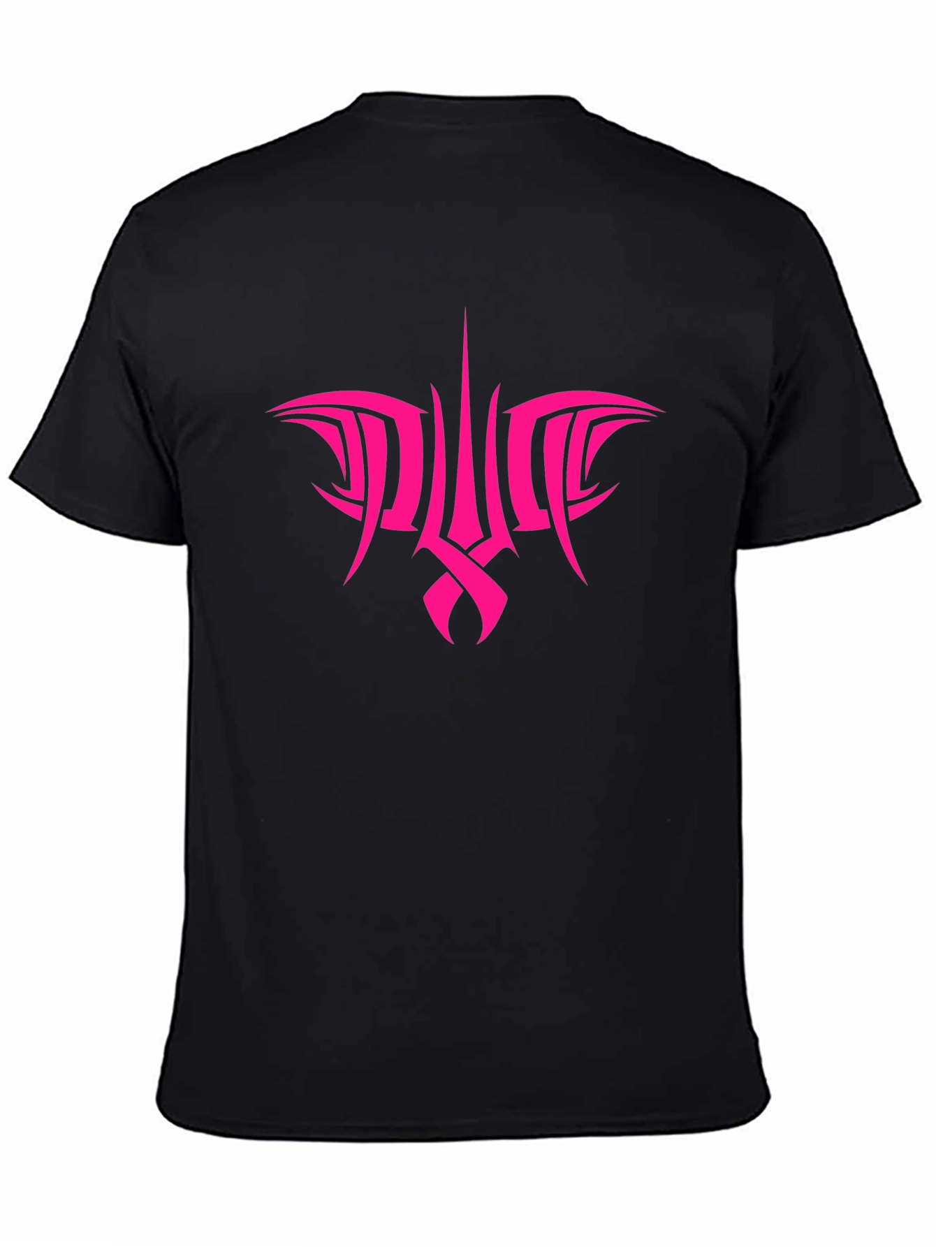 Pink Tribal Graphic Black T-Shirt