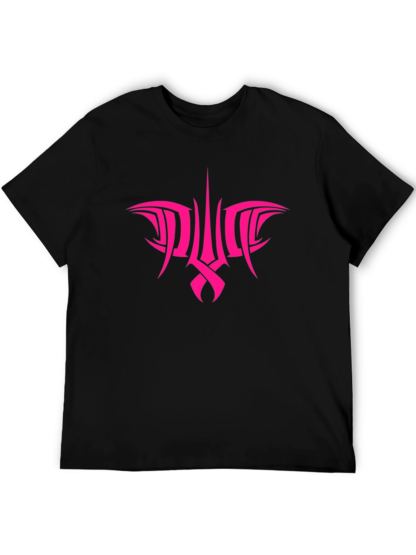 Pink Tribal Graphic Black T-Shirt