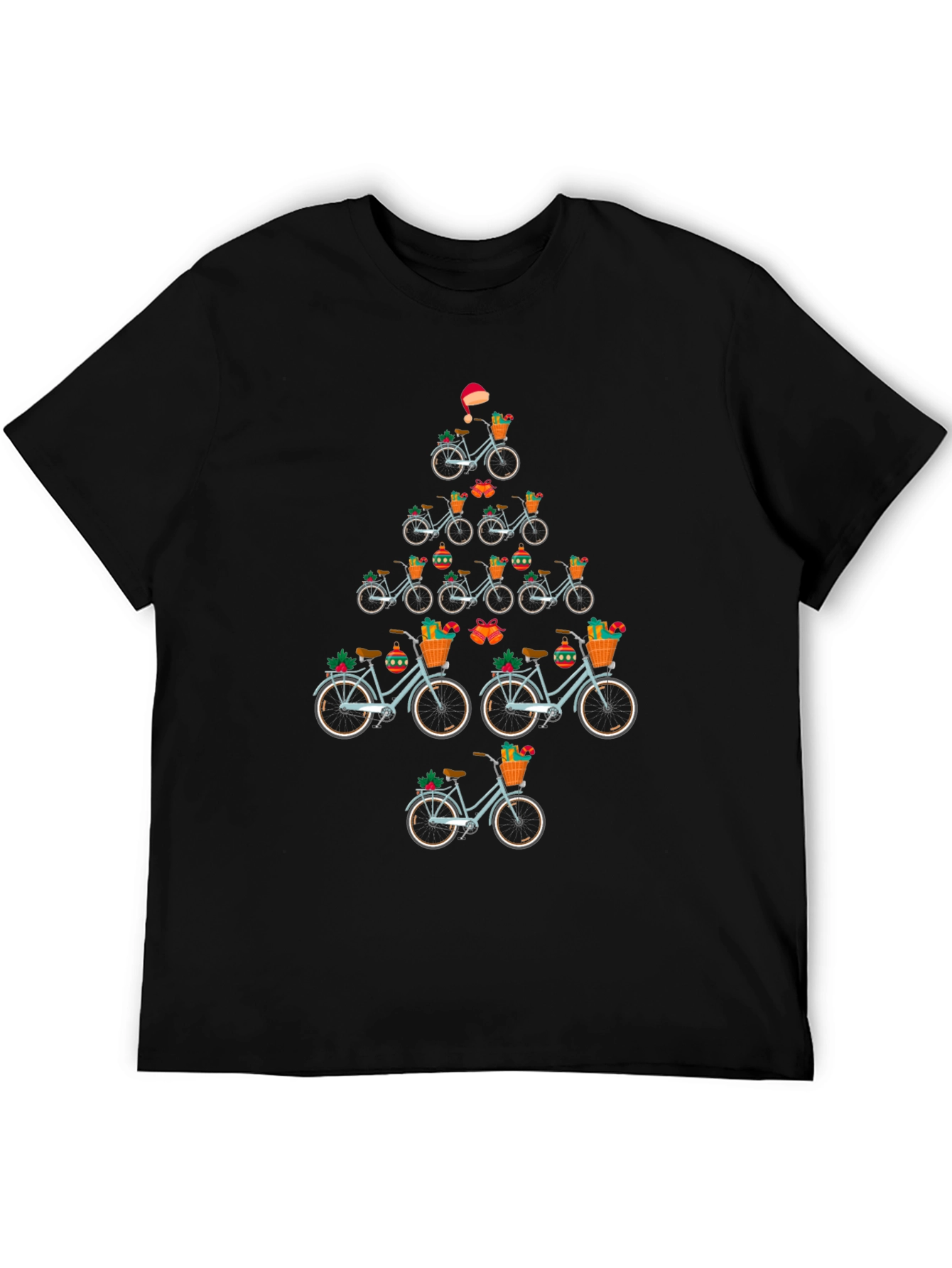 Festive Bicycle Christmas Tree T-Shirt