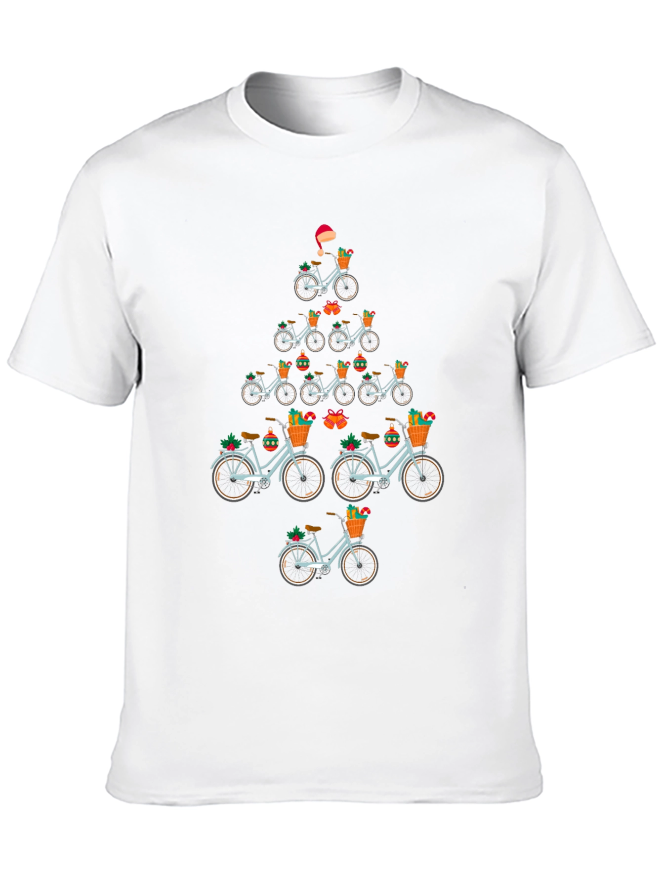Festive Bicycle Christmas Tree T-Shirt