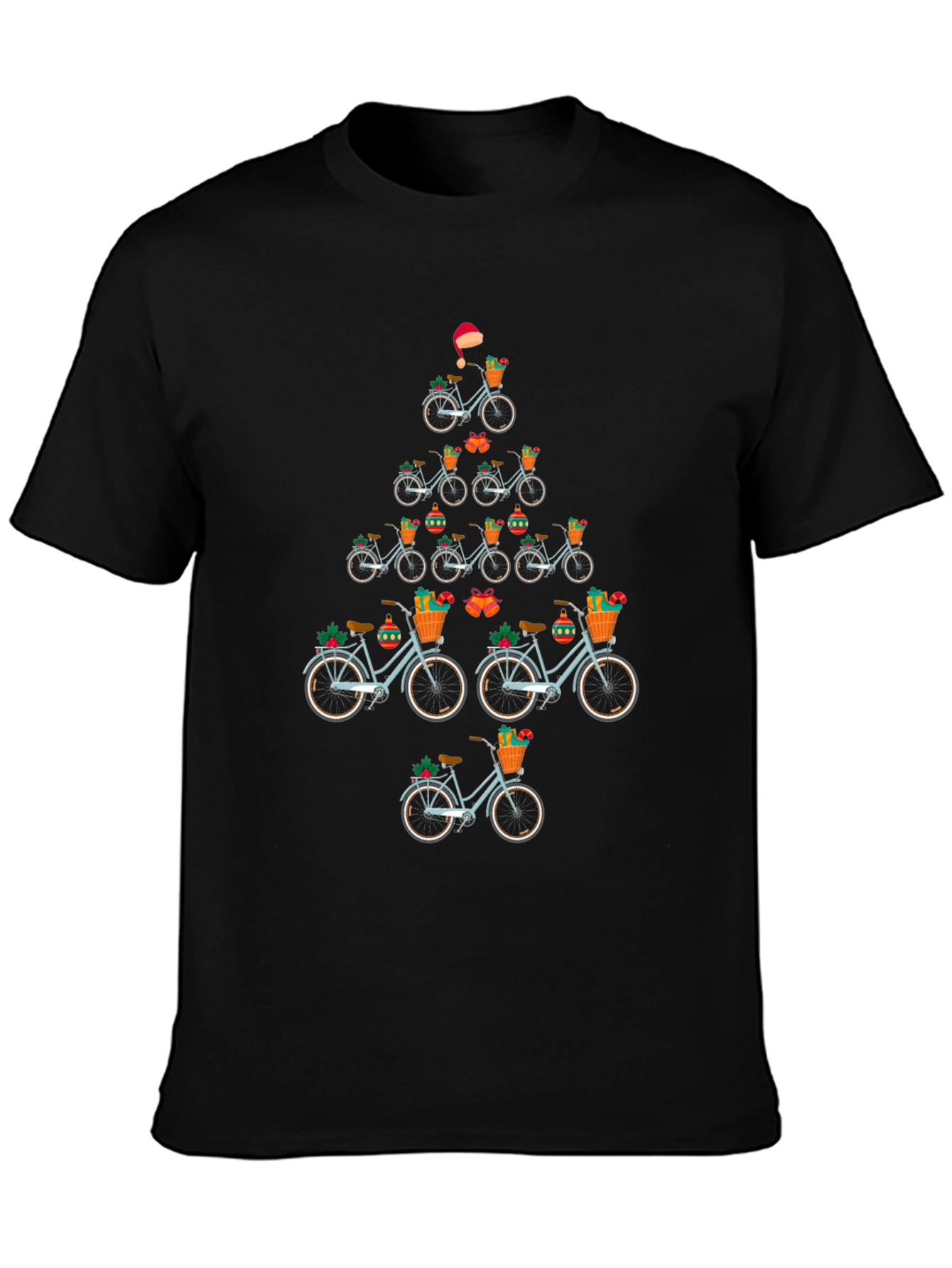 Festive Bicycle Christmas Tree T-Shirt