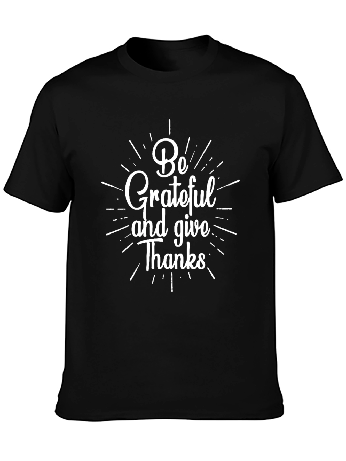 Be Grateful Graphic Tee - Black Cotton T-Shirt