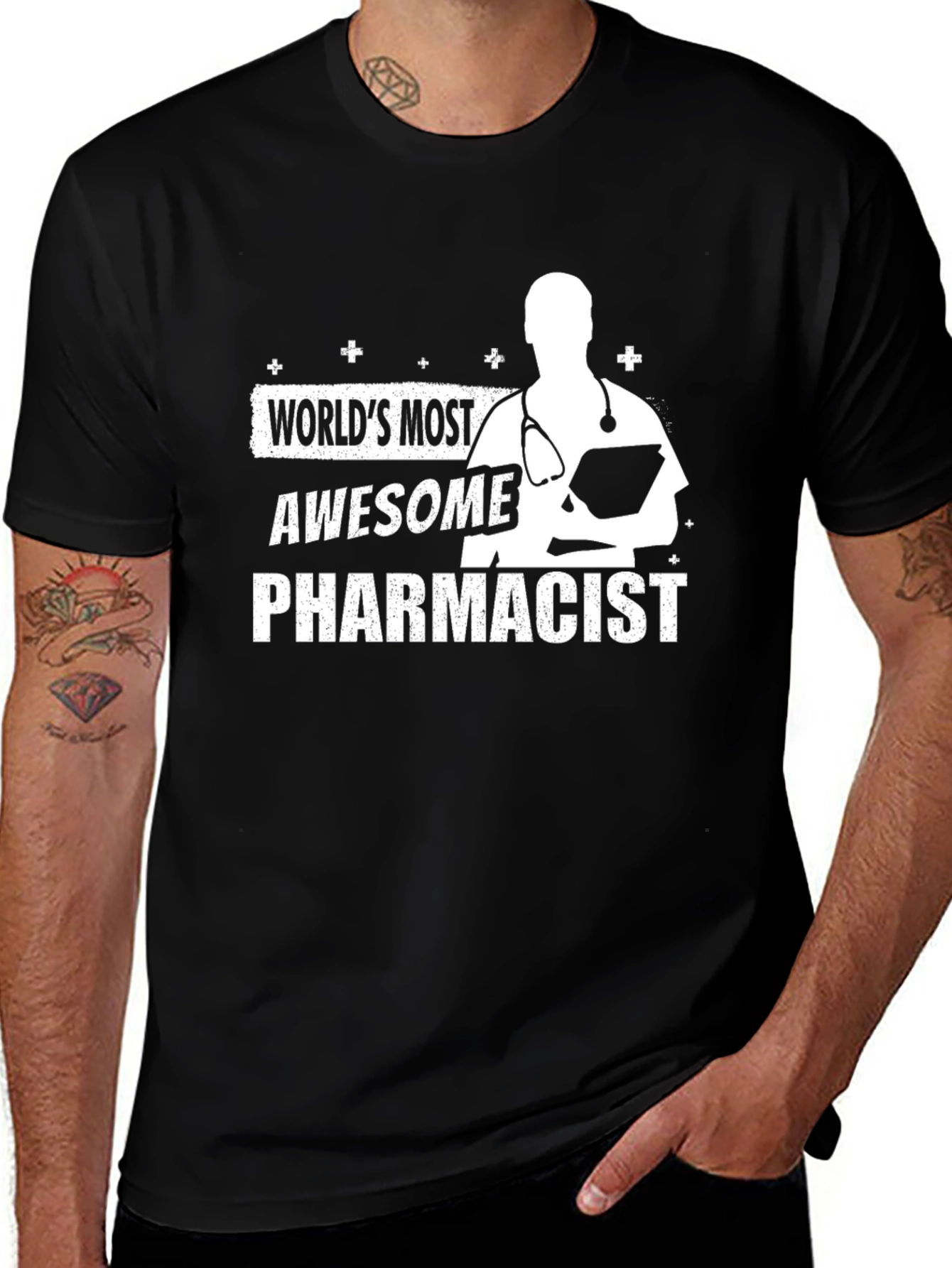 Awesome Pharmacist T-Shirt - Black Cotton Blend Tee