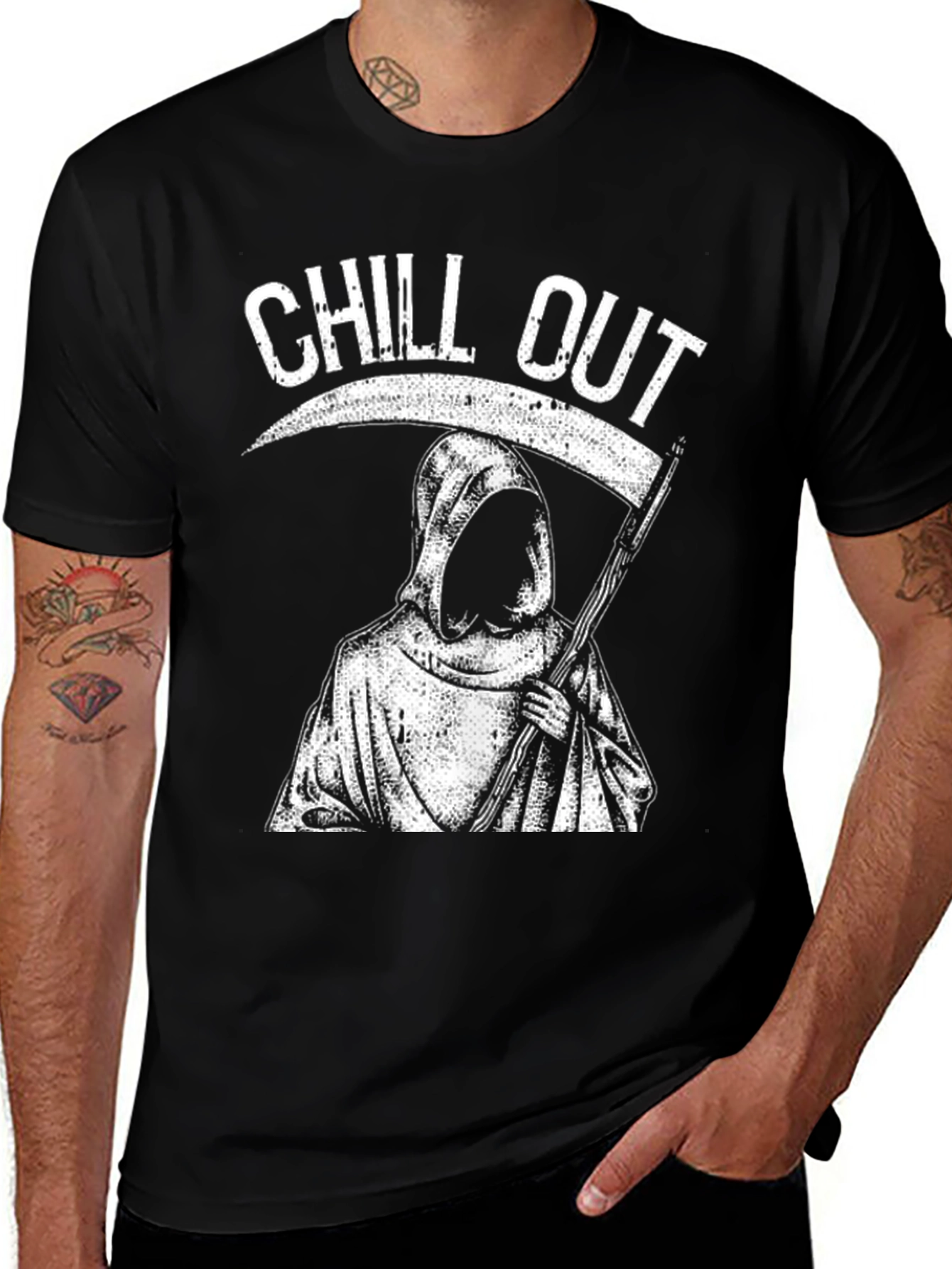 Chill Out Grim Reaper T-Shirt - Black